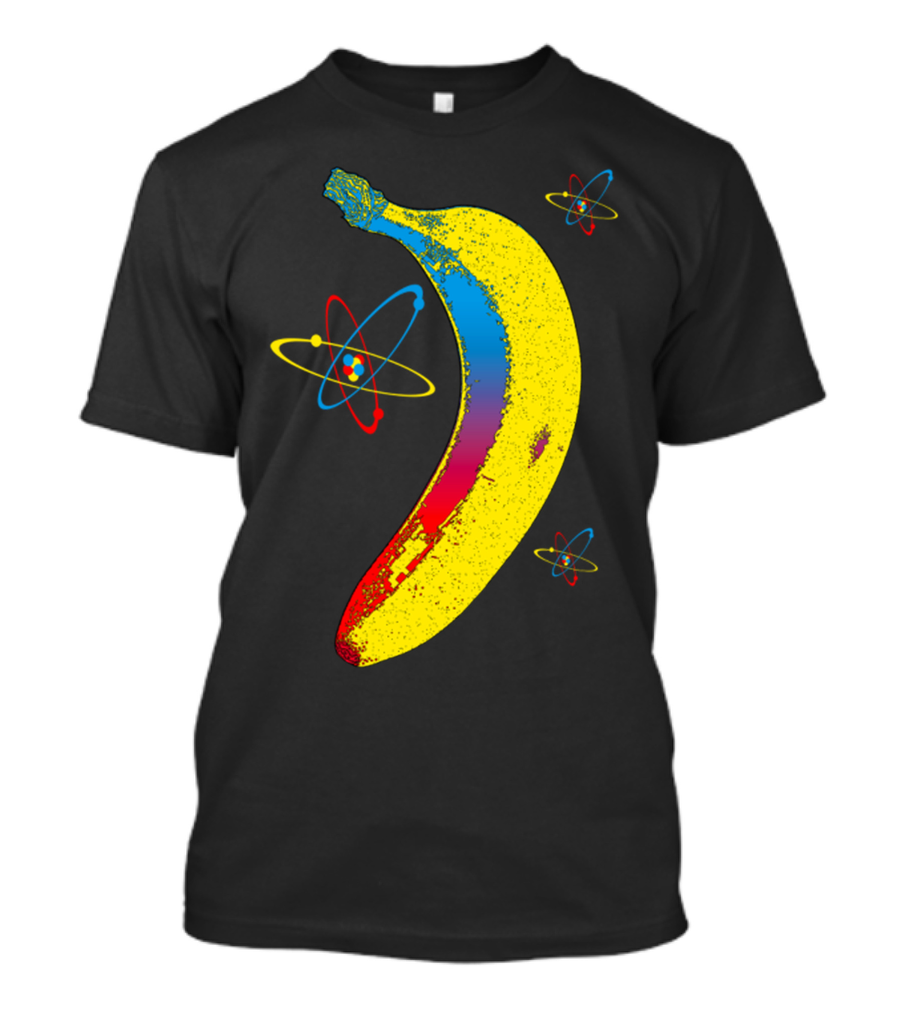 Atomic Banana Pop Art With Vibrant Atomic Symbols T-Shirt