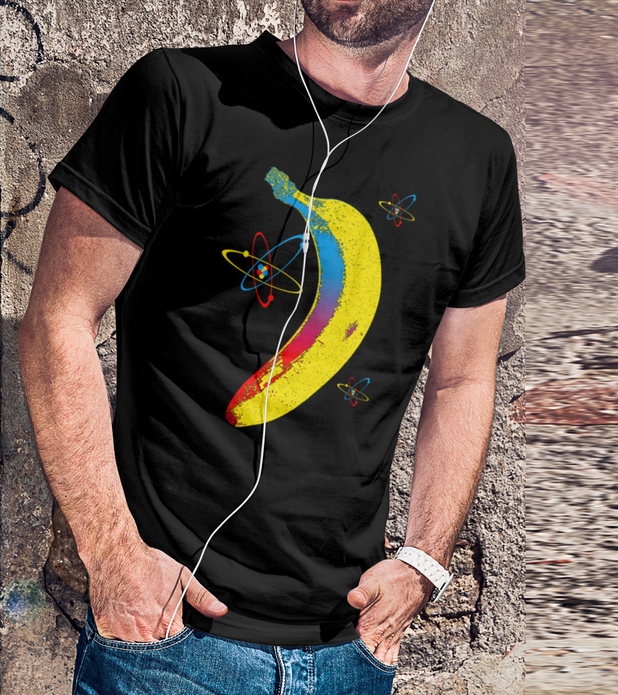 Atomic Banana Pop Art With Vibrant Atomic Symbols T-Shirt