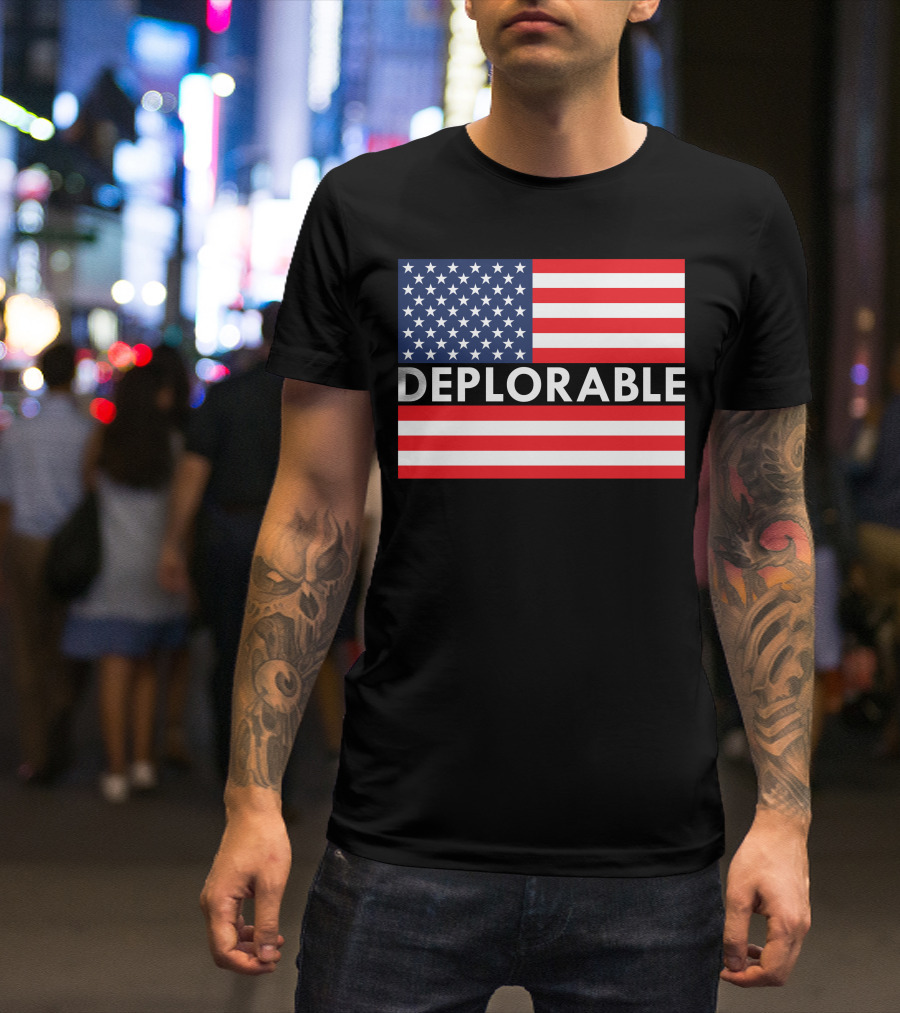Deplorable Stars And Stripes American Flag T-Shirt