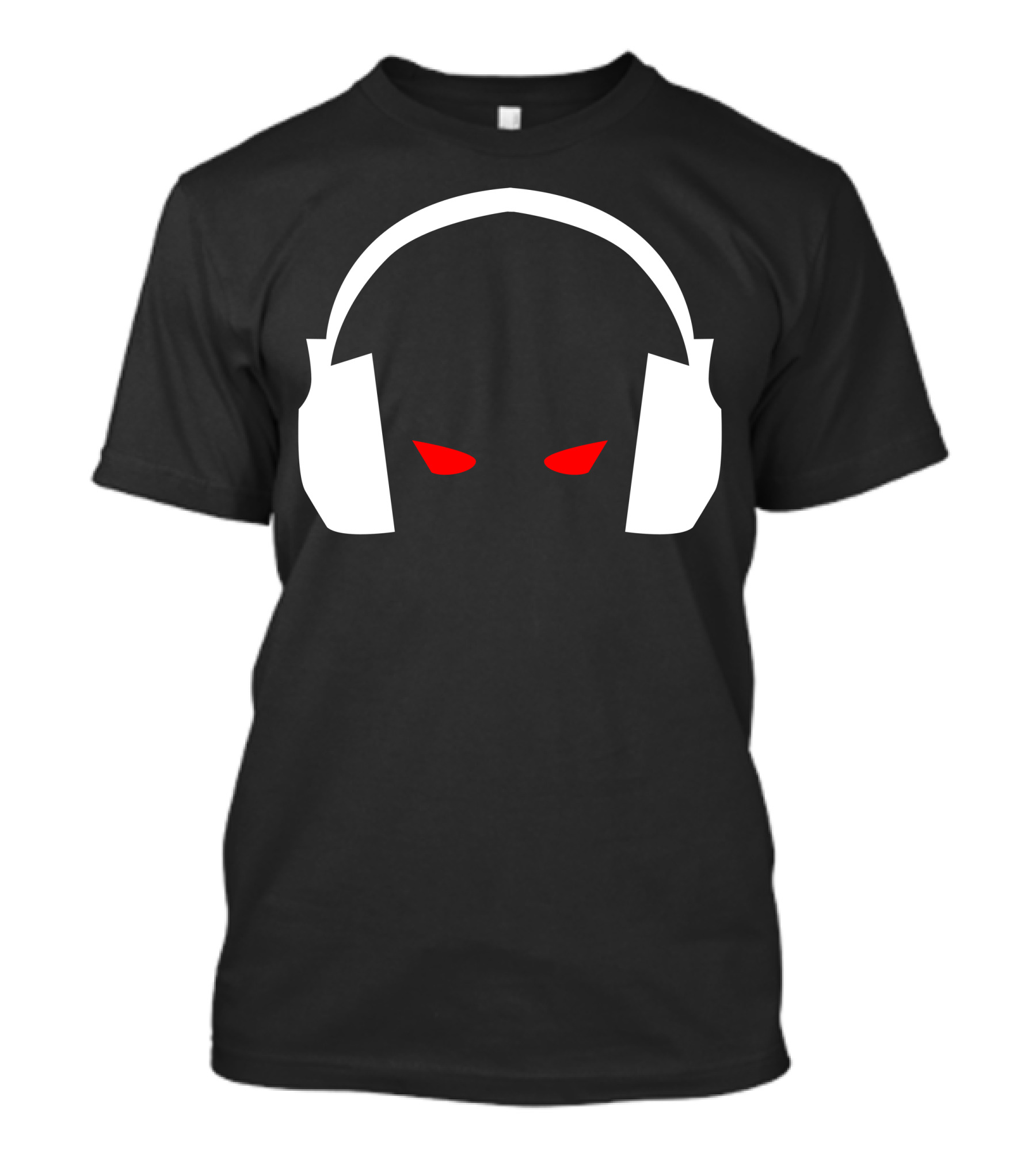 Evil Eye Headphone Silhouette With Red Eyes T-Shirt