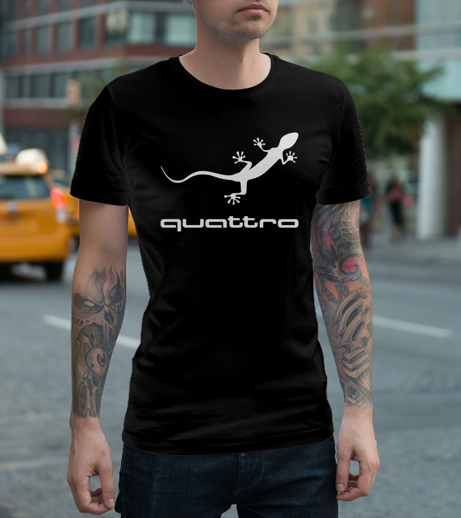 Gecko Quattro Audi Symbol White T-Shirt