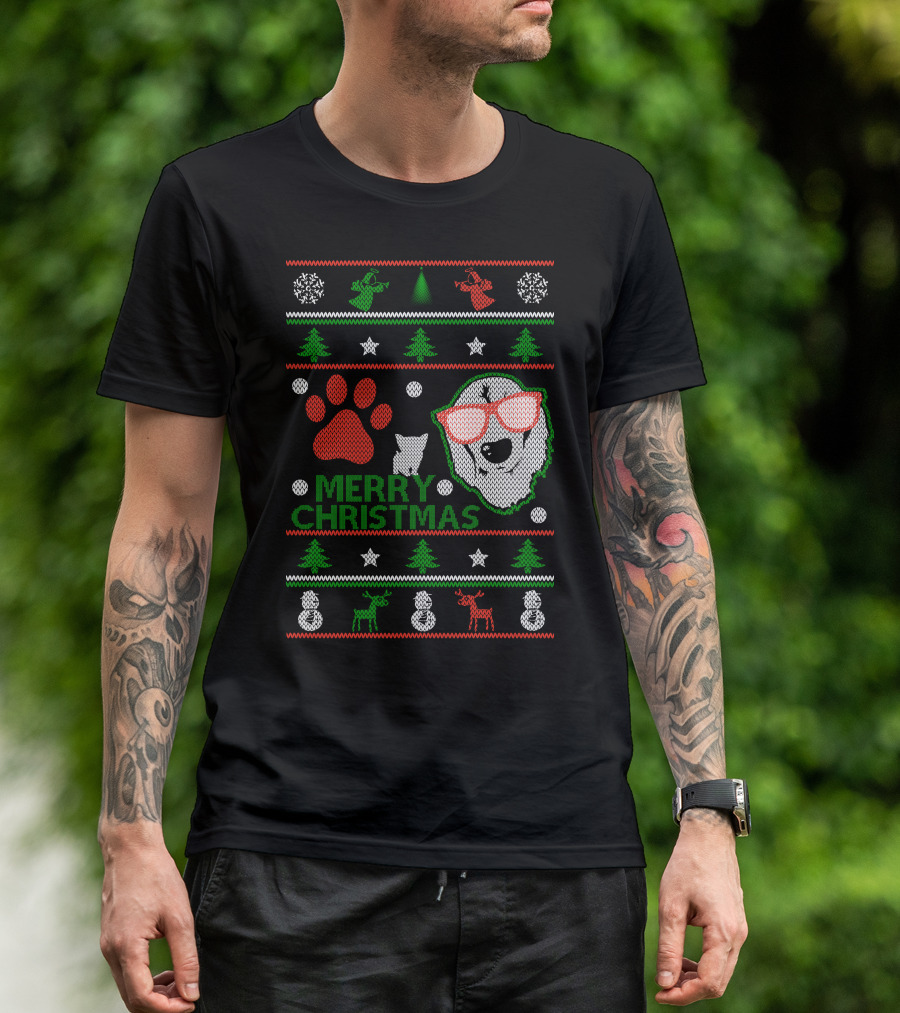 Merry Christmas Golden Retriever Ugly T-Shirt