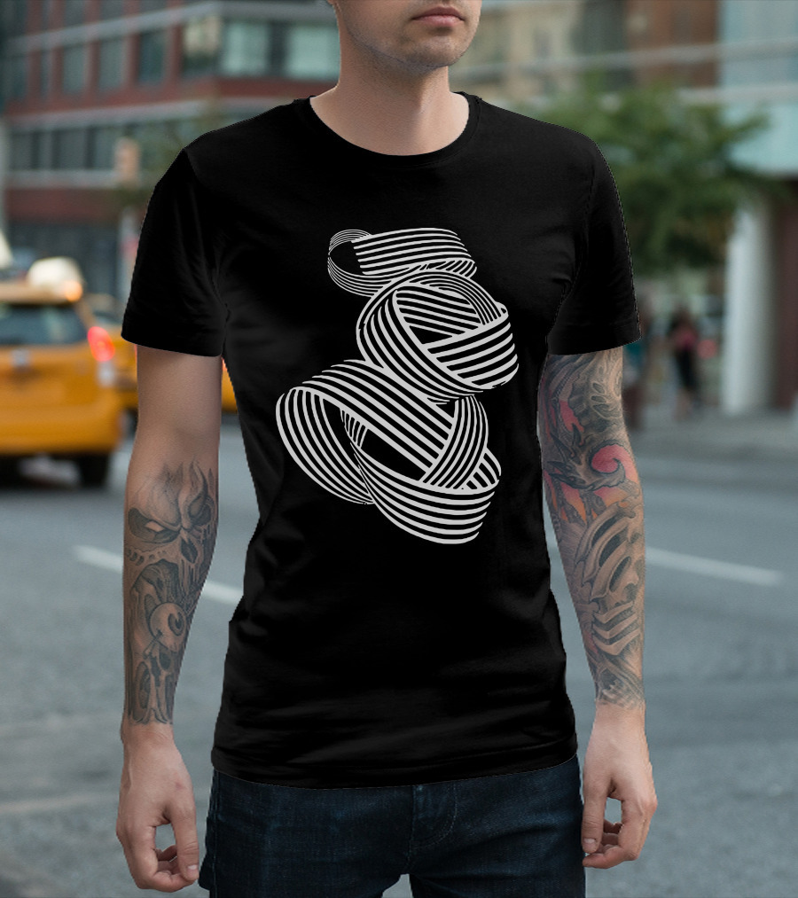 Striped Twisted Geometric Shape T-Shirt