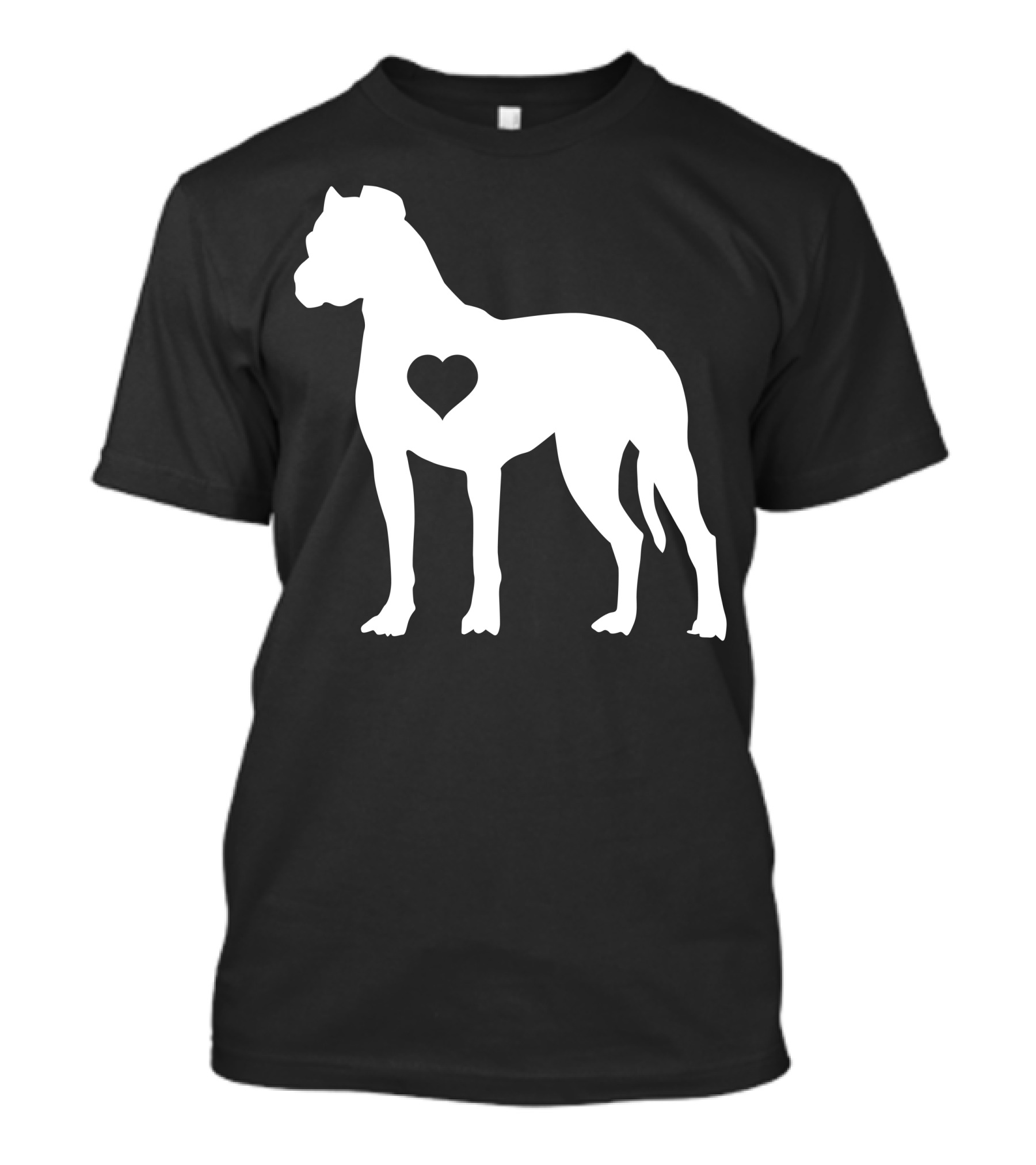 Pit Bull Terrier Silhouette With Heart Emblem T-Shirt