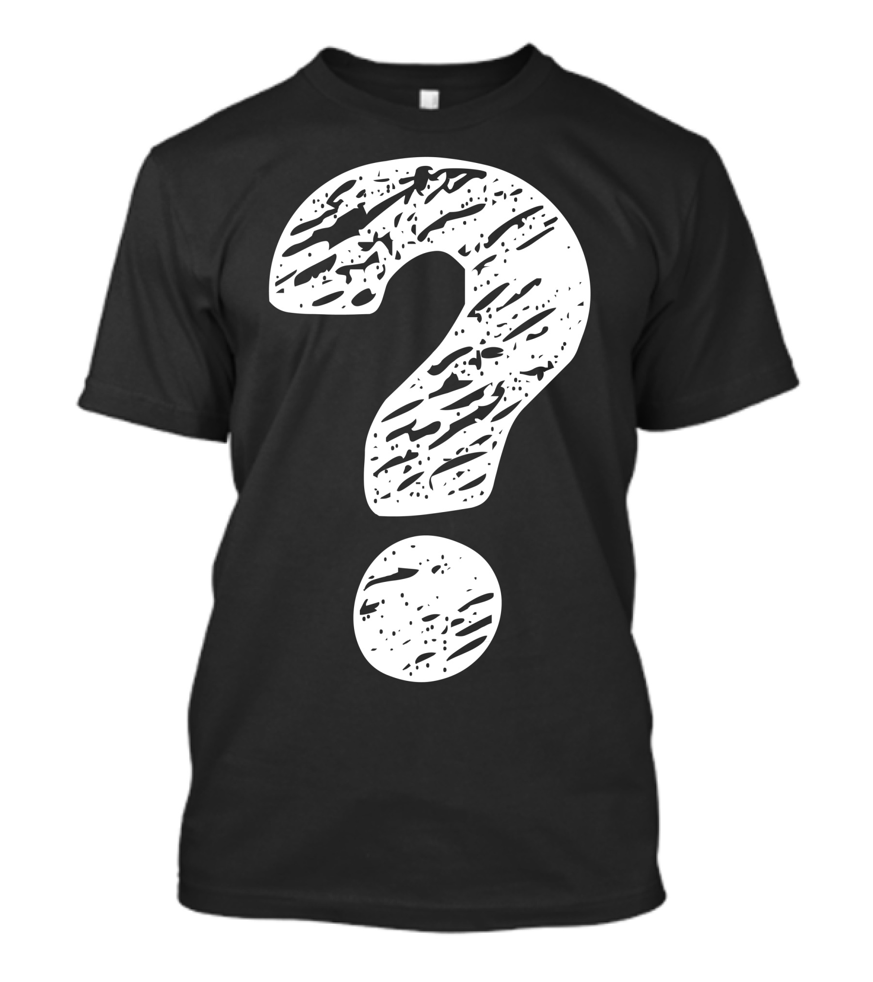 Question Mark Distressed Print T-Shirt