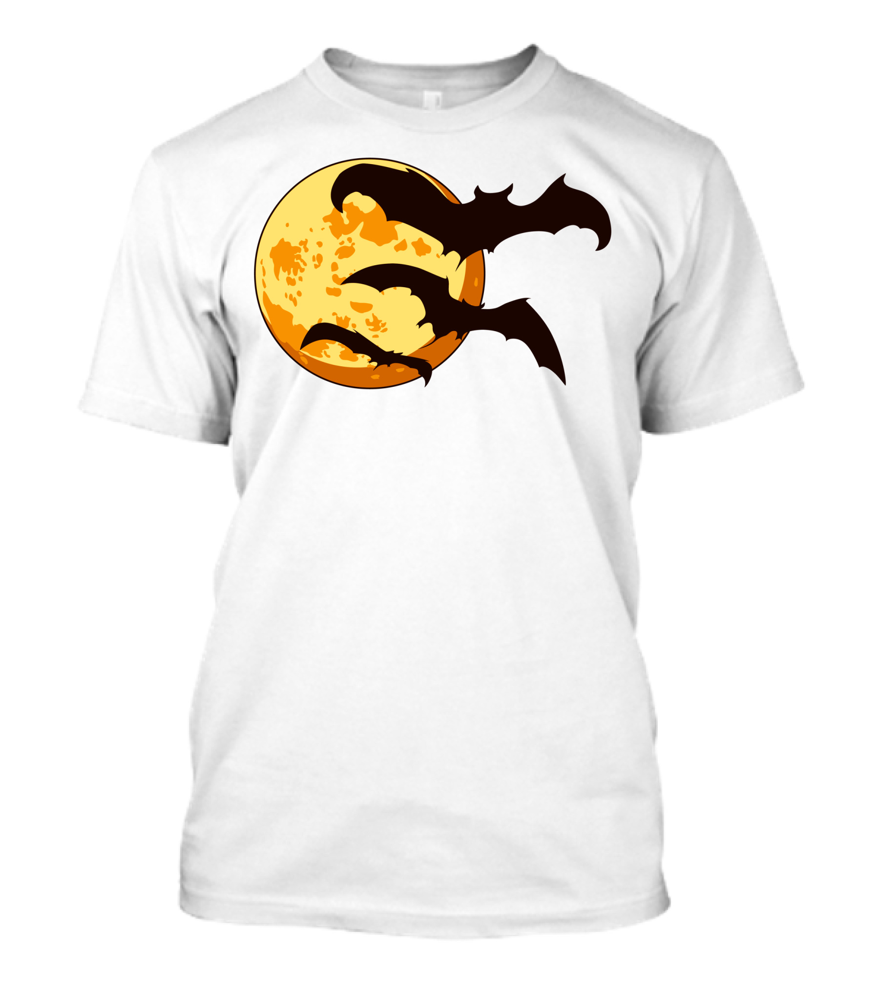 Bat Silhouettes Flying Across Full Moon T-Shirt