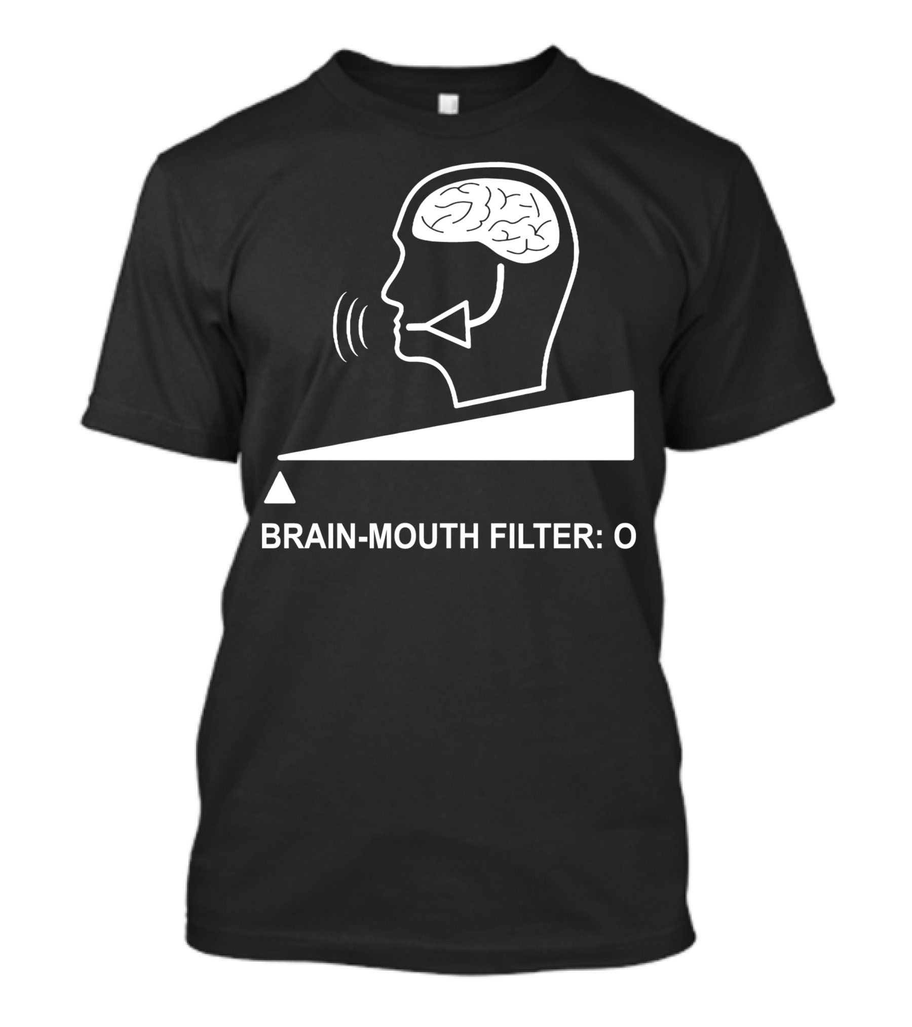 Brain Mouth Filter Zero Indicator With Brain Diagram T-Shirt