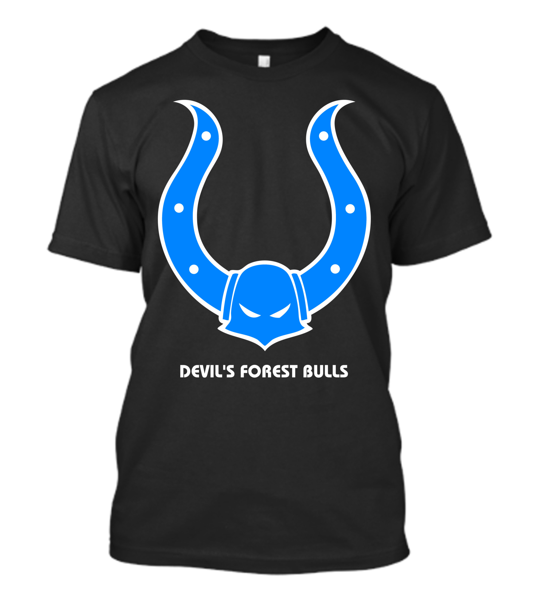 DEVIL'S FOREST BULLS BLUE HORNED T-Shirt
