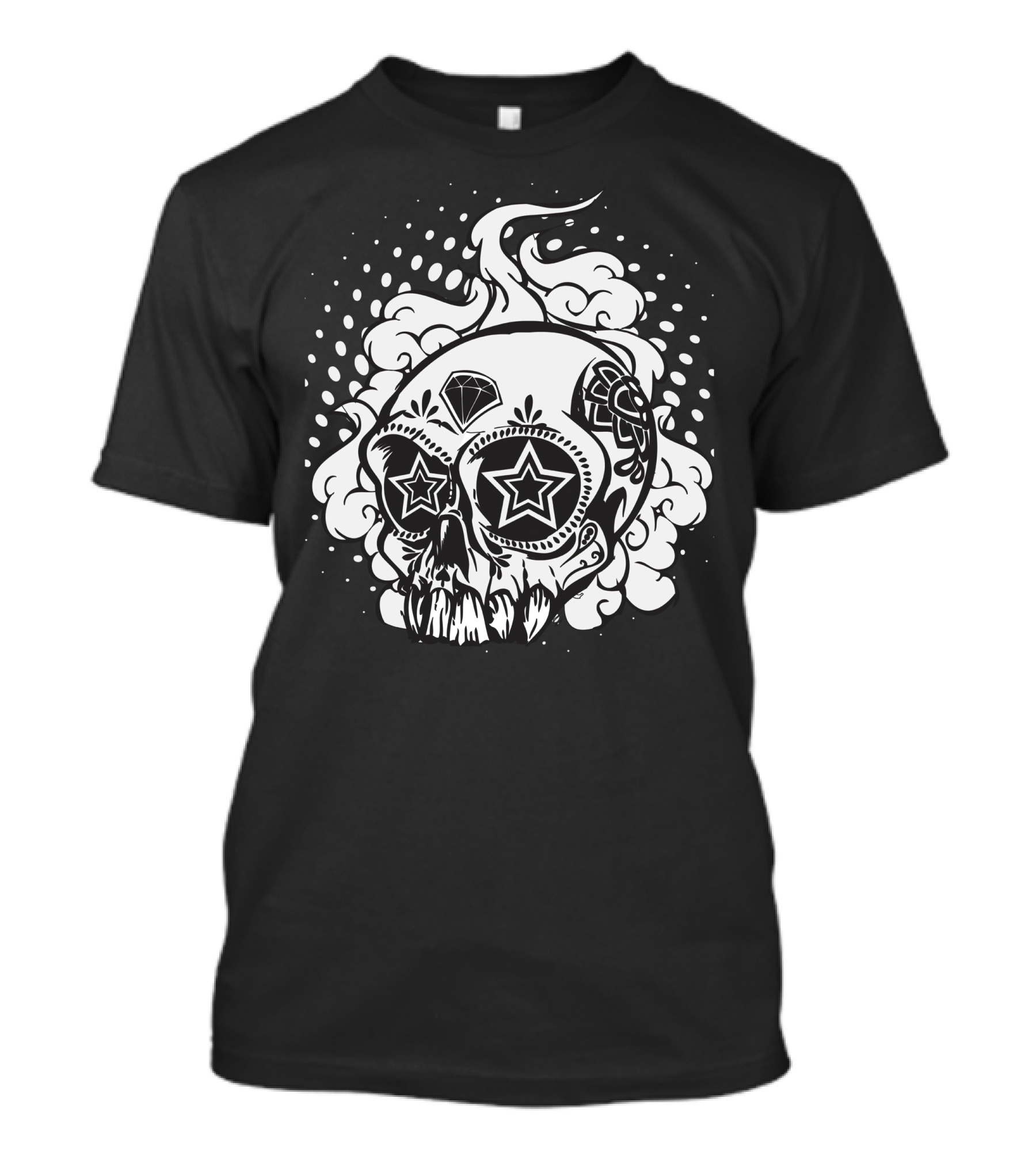 Diamond Star Eyes Sugar Skull Smoke T-Shirt