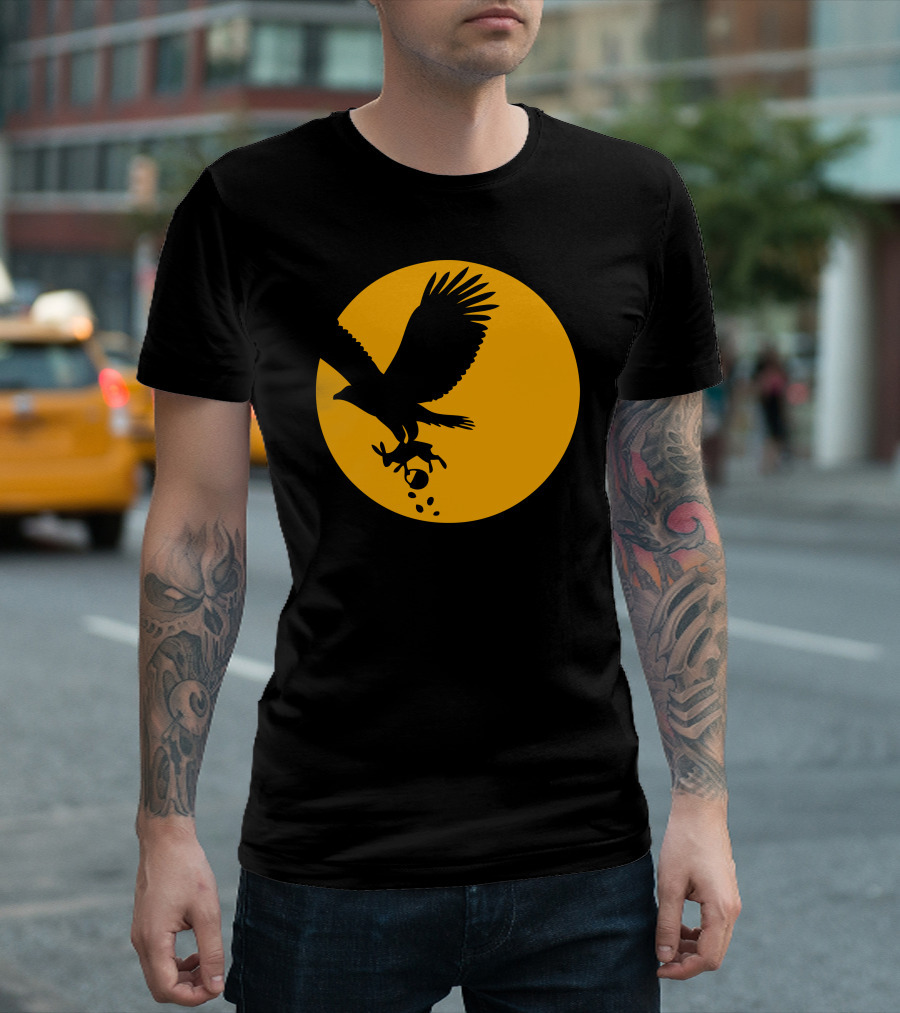 Easter Egg Hunt Raven Silhouette in Full Moon T-Shirt