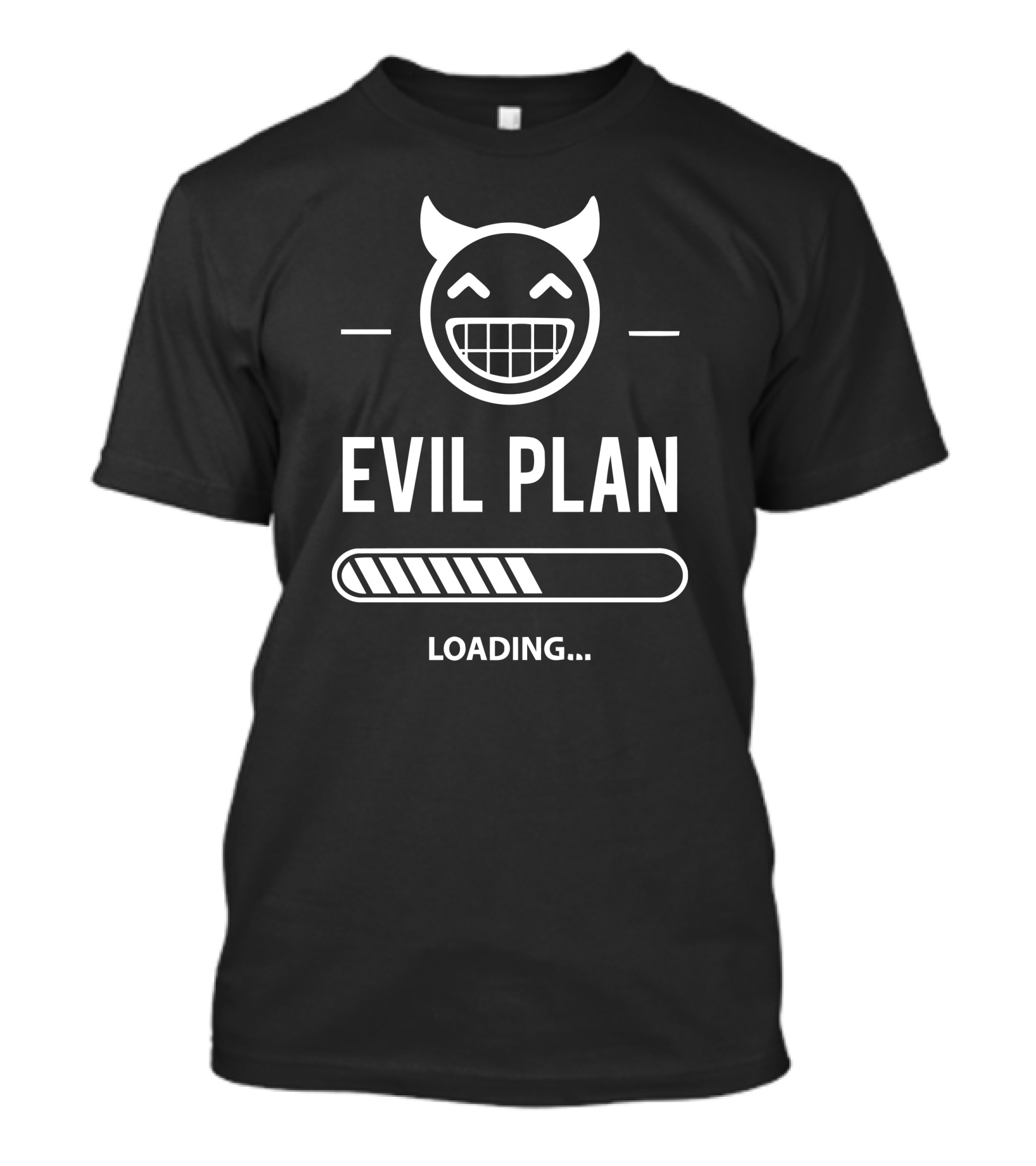 Evil Plan Loading Smiling Devil Emoji With Progress Bar T-Shirt
