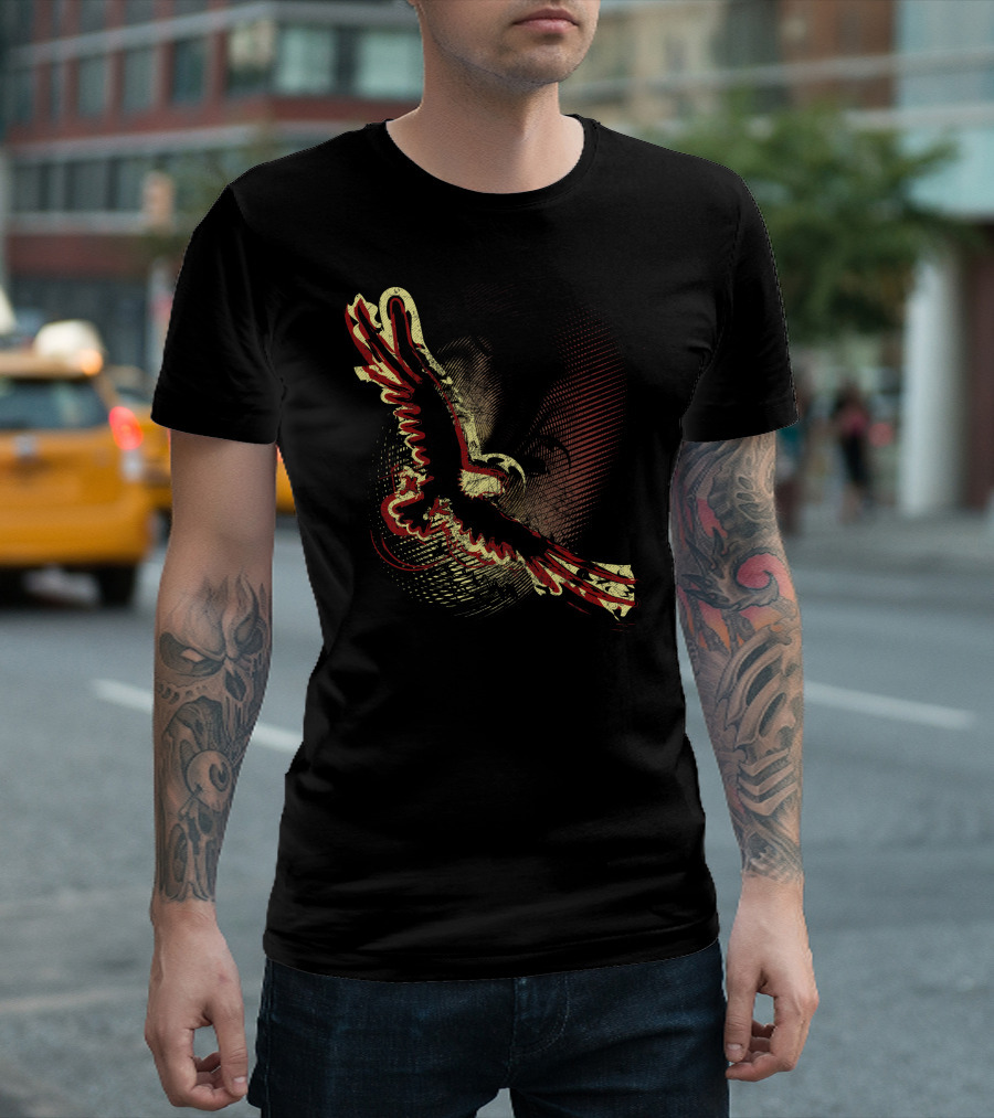 Floating Eagle Vintage Abstract T-Shirt