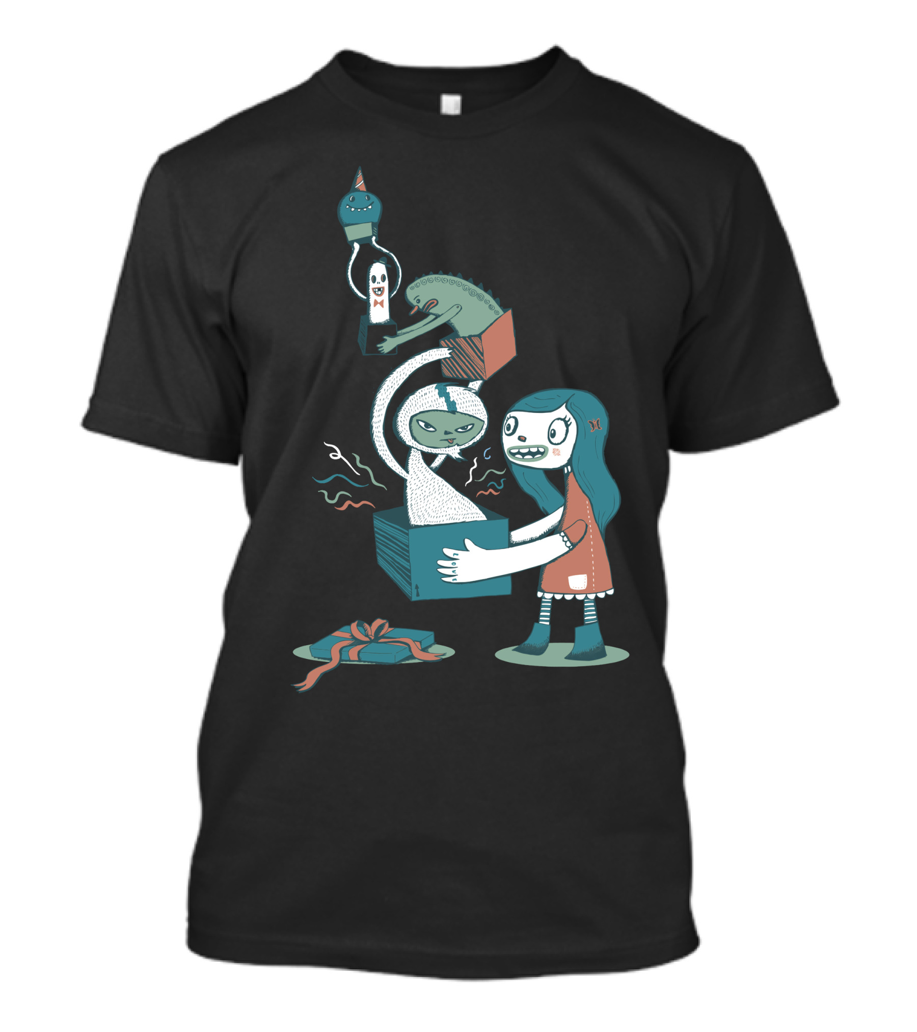 Surprise Unboxing With Spooky Characters T-Shirt