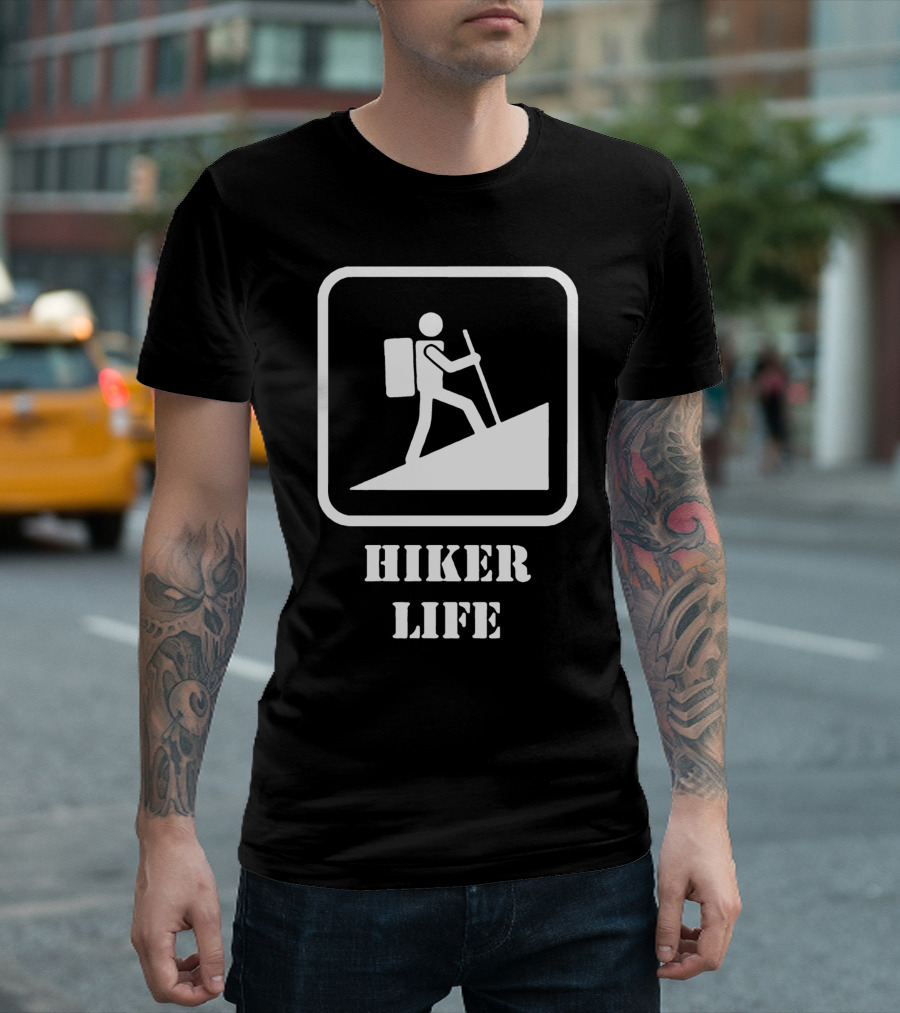Hiker Life Mountain Adventure Icon Backpacking T-Shirt