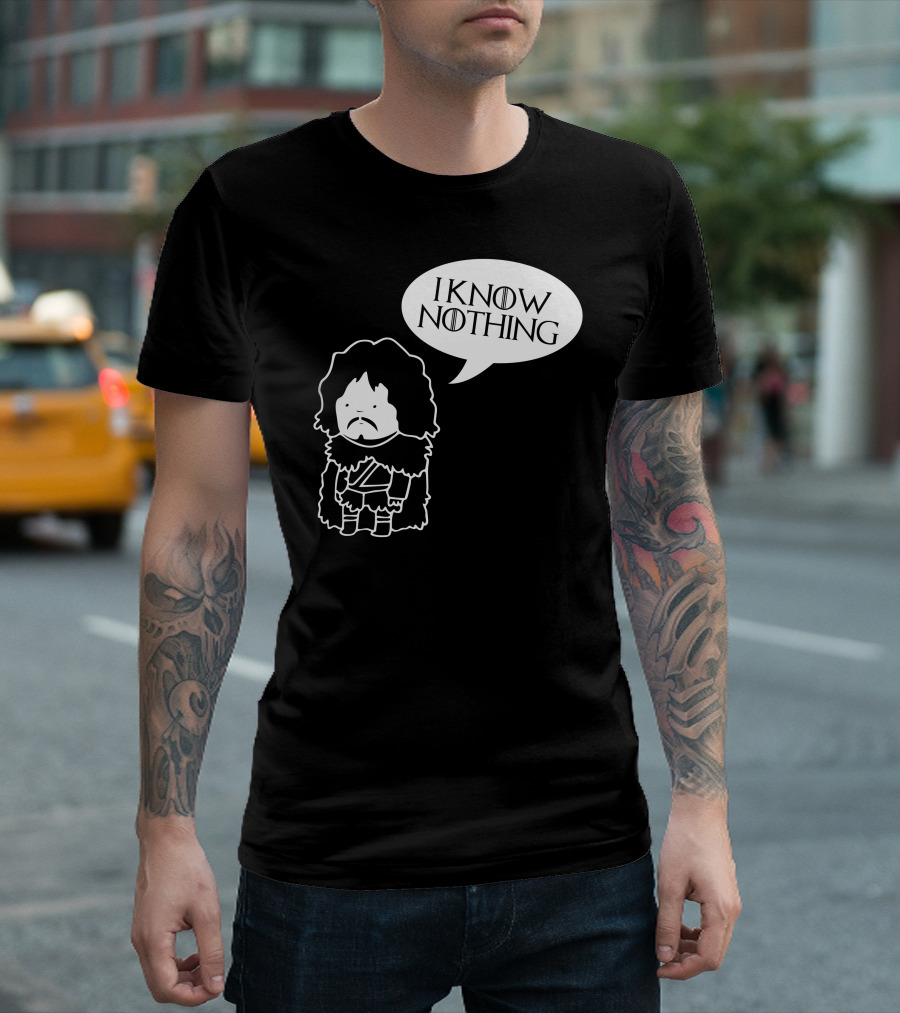 I Know Nothing Chibi Character Speech Bubble T-Shirt