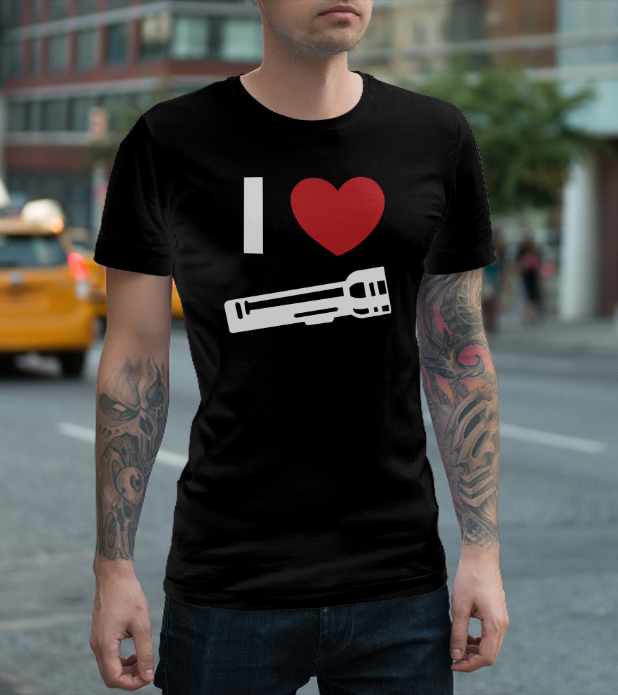 I Love Alan Wake Video Game Flashlight Heart T-Shirt