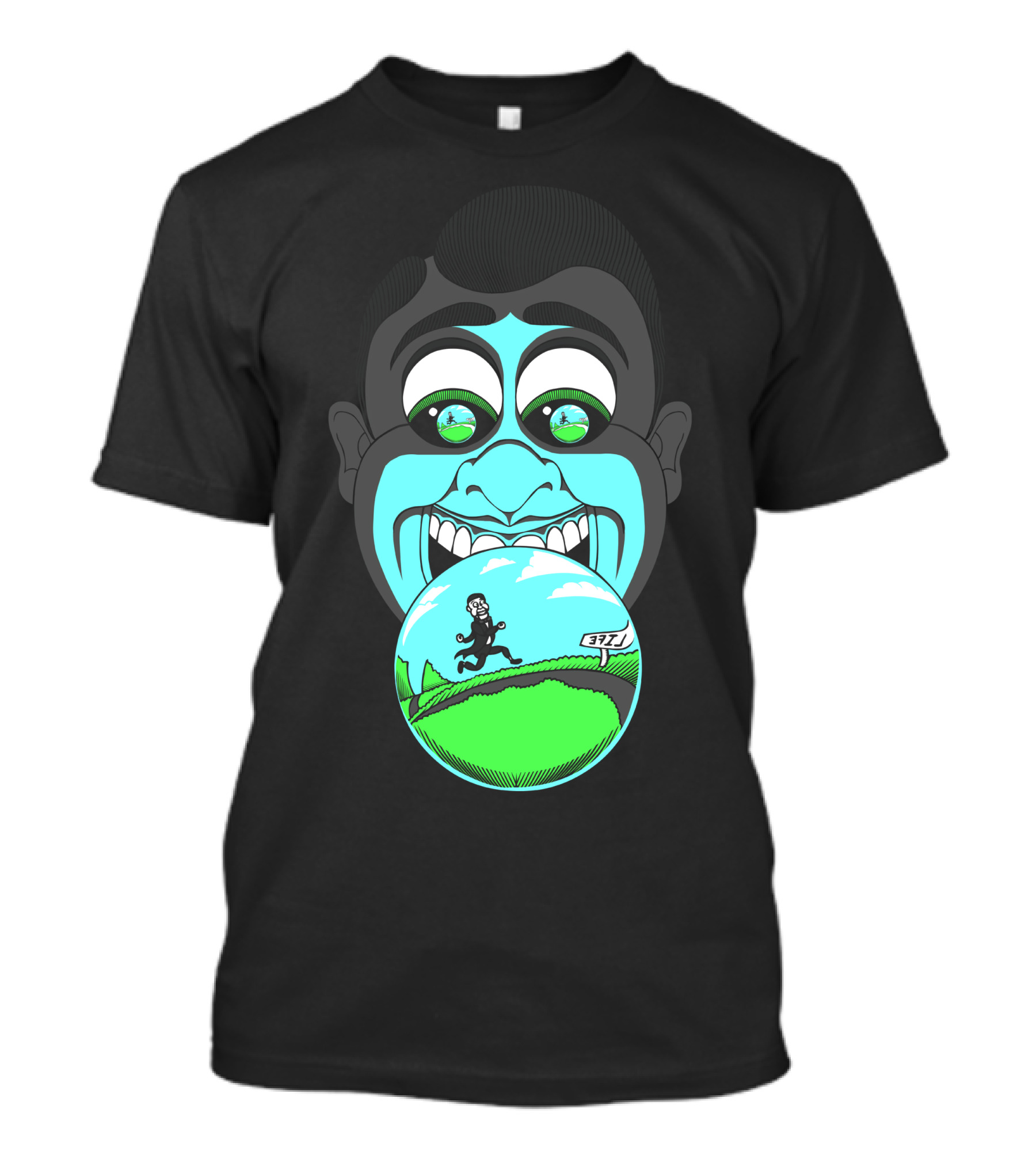 I See No Hand Surreal Face Landscape Illusion T-Shirt
