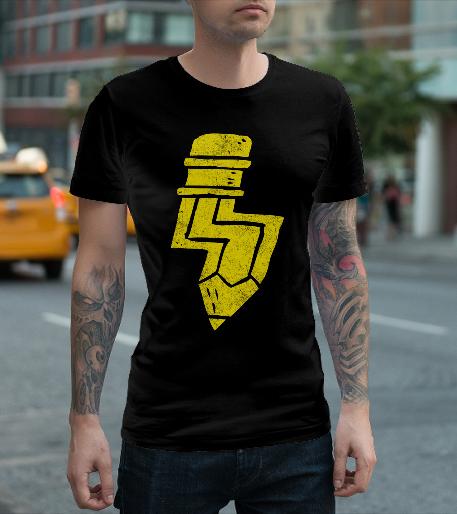 Pencil Lightning Bolt Yellow T-Shirt