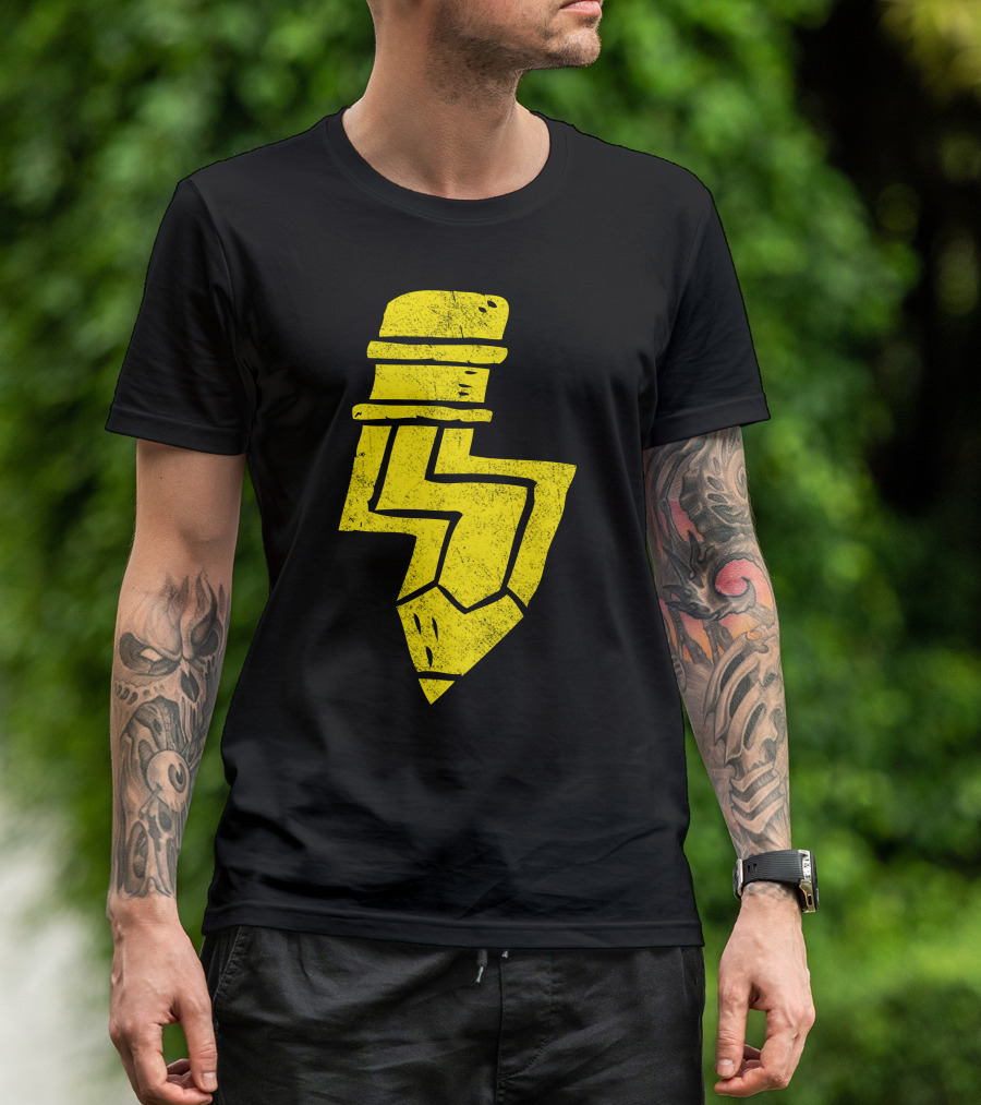 Pencil Lightning Bolt Yellow T-Shirt