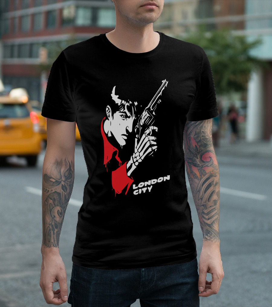 London City Noir Detective Graphic Image T-Shirt