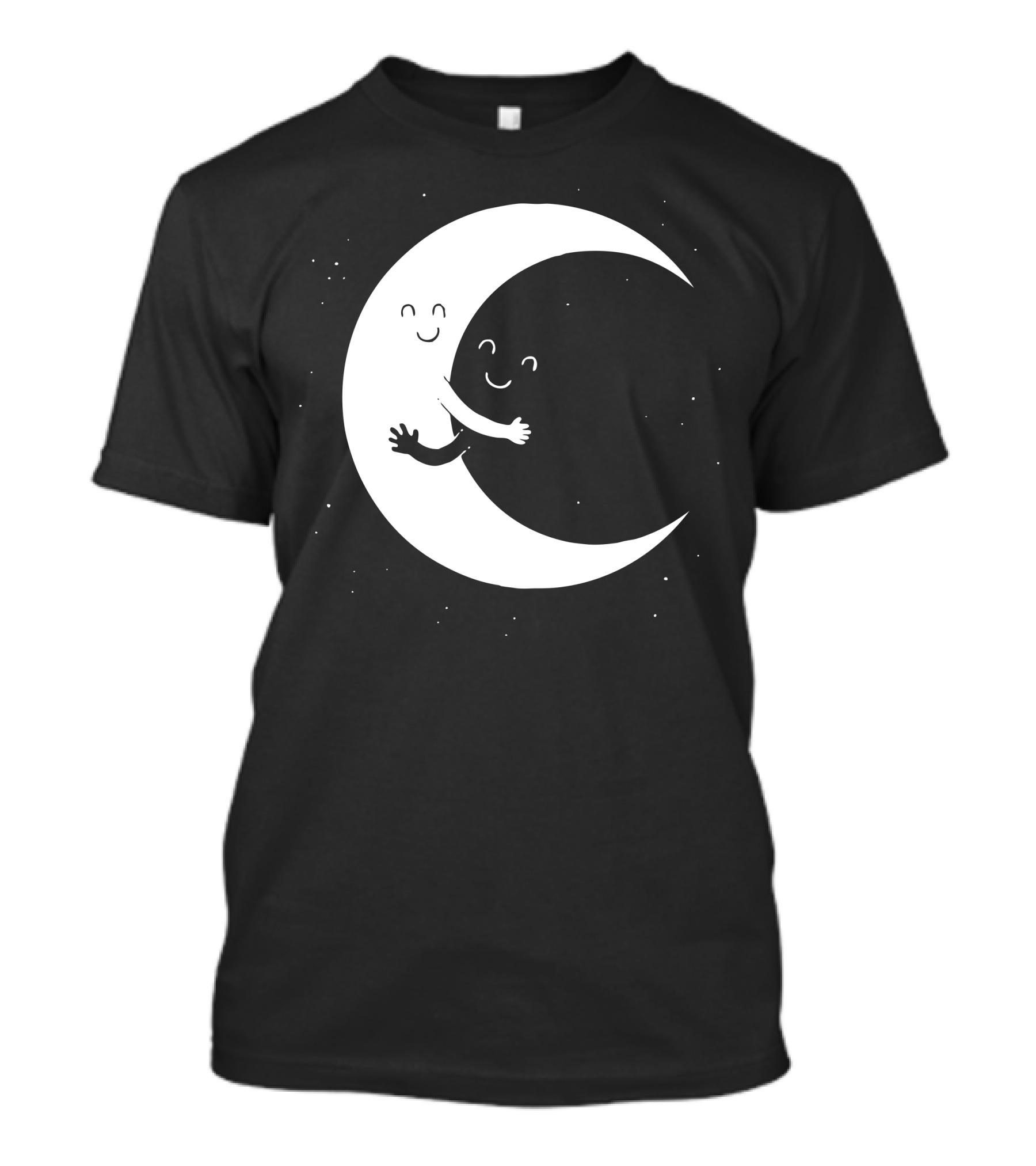 Moon Embrace With Smiling Faces T-Shirt