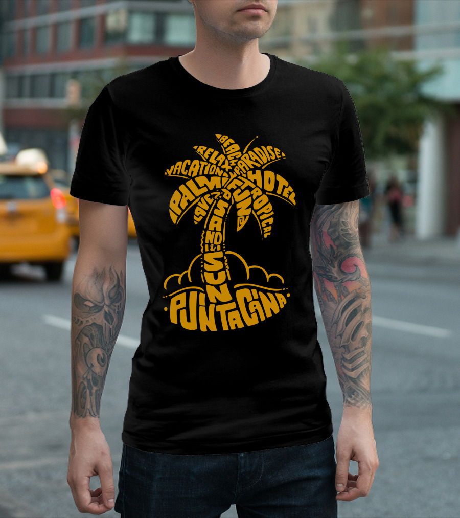 Punta Cana Palm Tree Paradise Sun Sand Fun Tropical Vacation Beach Hotel Relax T-Shirt