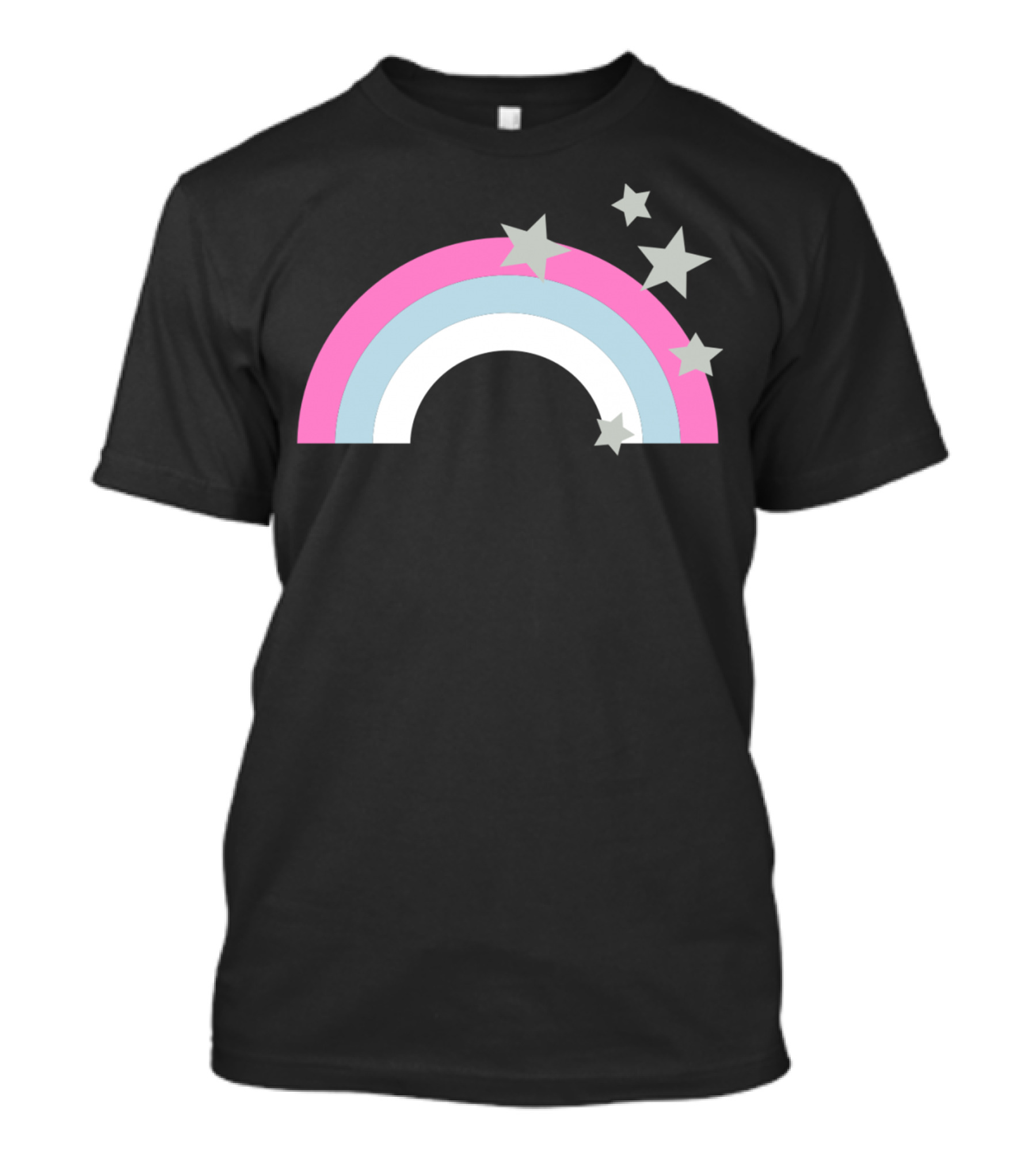 Retro Rainbow Stars Pastel Pink Blue Arch T-Shirt