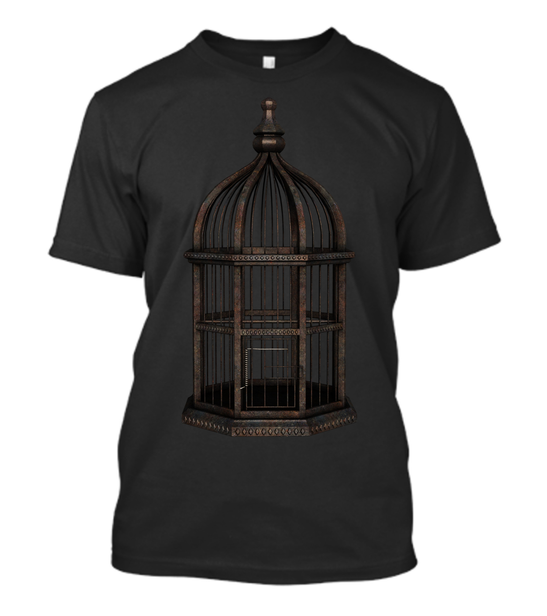 Rusty Birdcage Render Vintage Metal Ornate Structure T-Shirt