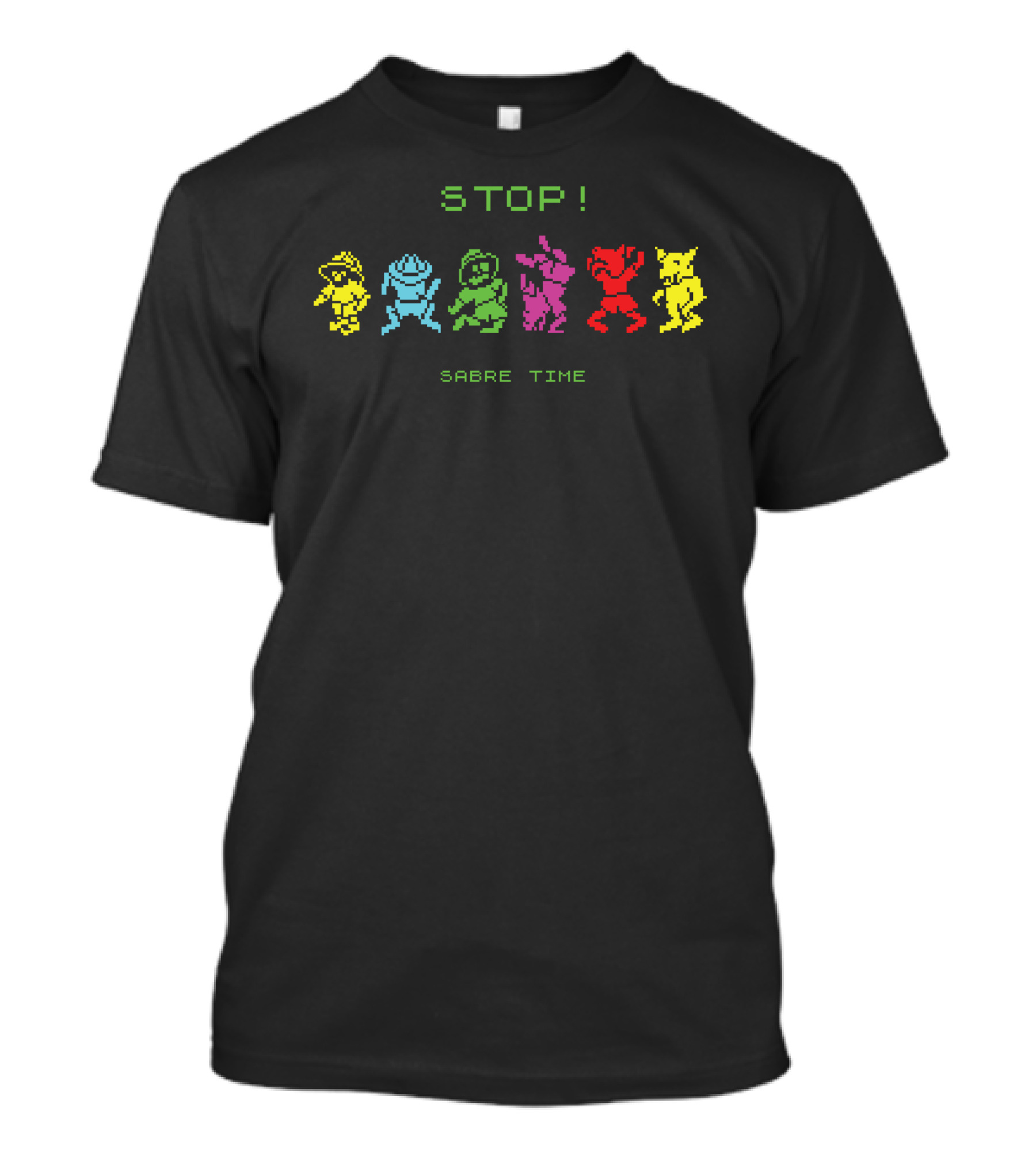 STOP Sabre Time Pixel Dance Icons T-Shirt