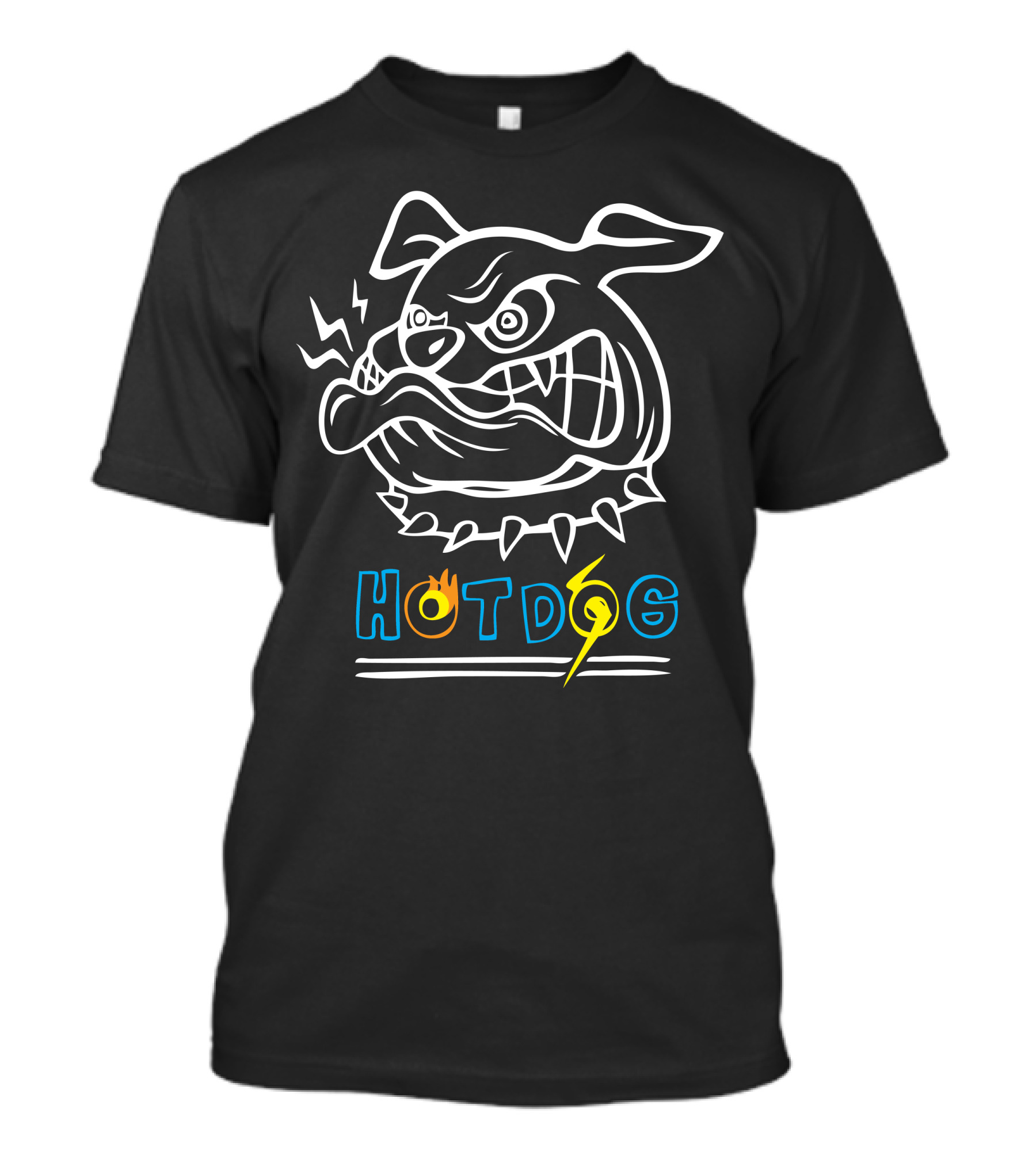 Fury Dog With Lightning And Flame Hot Dog T-Shirt