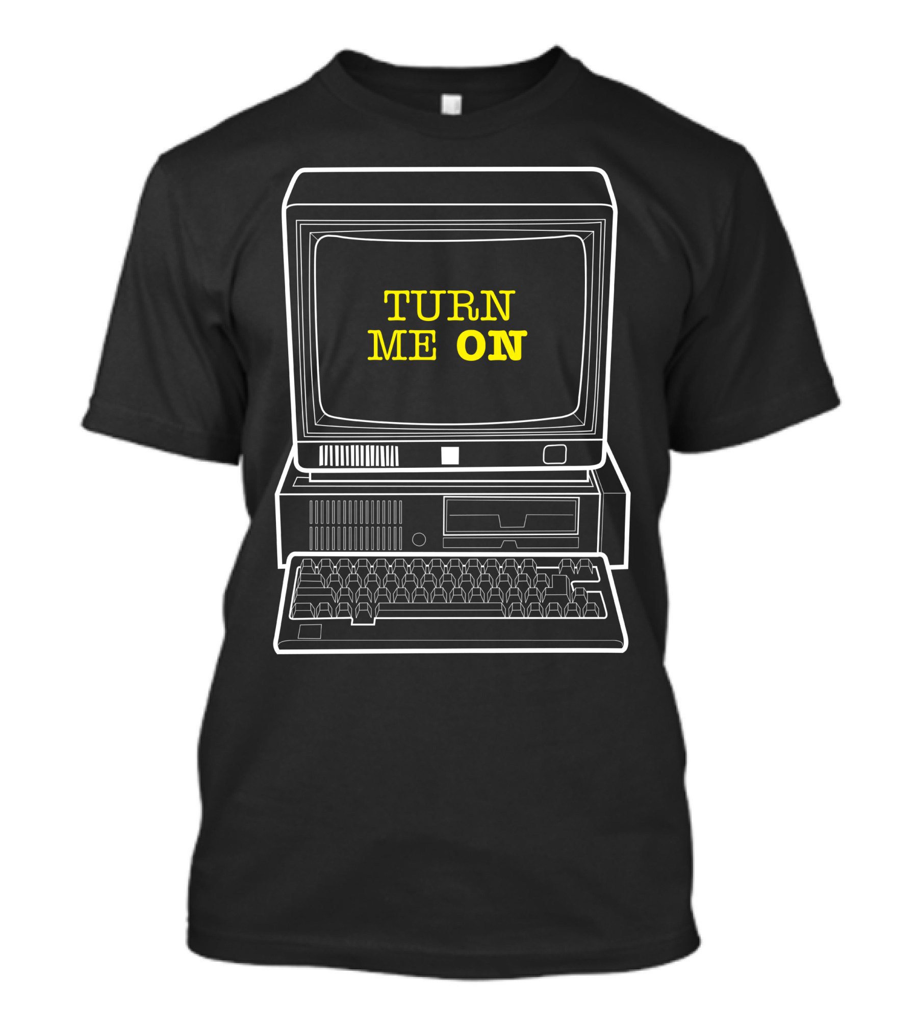 Retro Computer Display Turn Me On Vintage Tech Humor T-Shirt