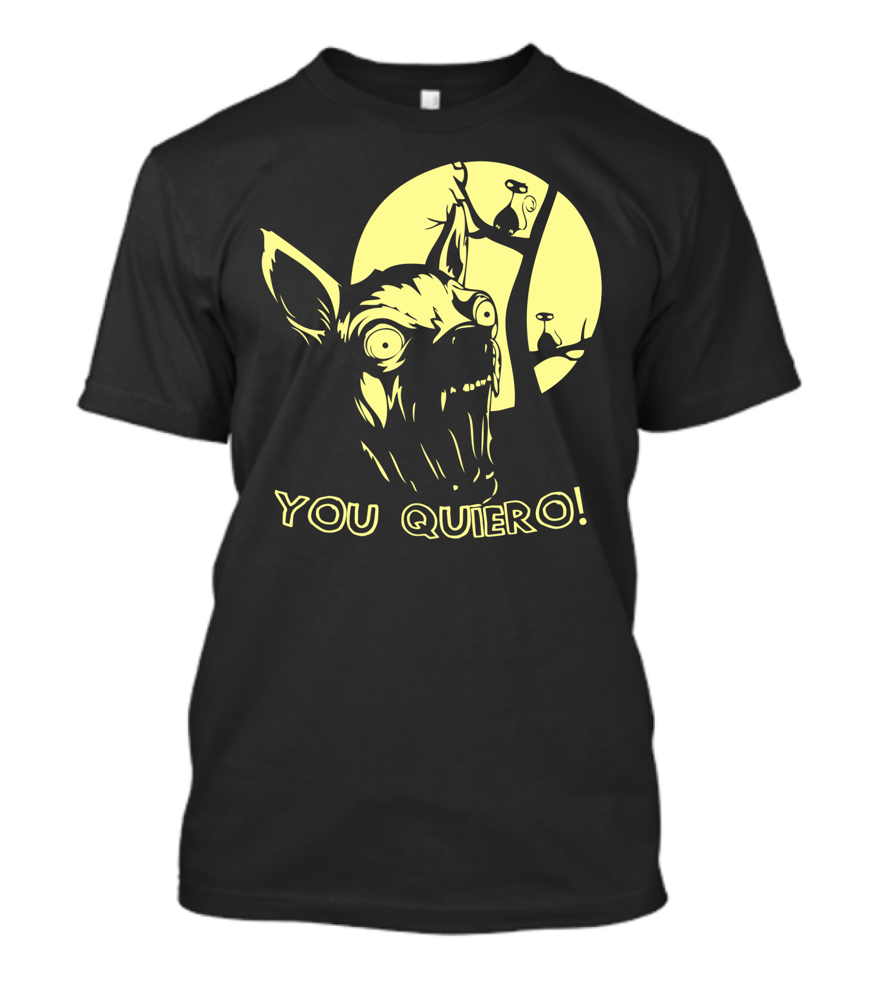 YOU QUIERO Scary Dog Moon Scene T-Shirt