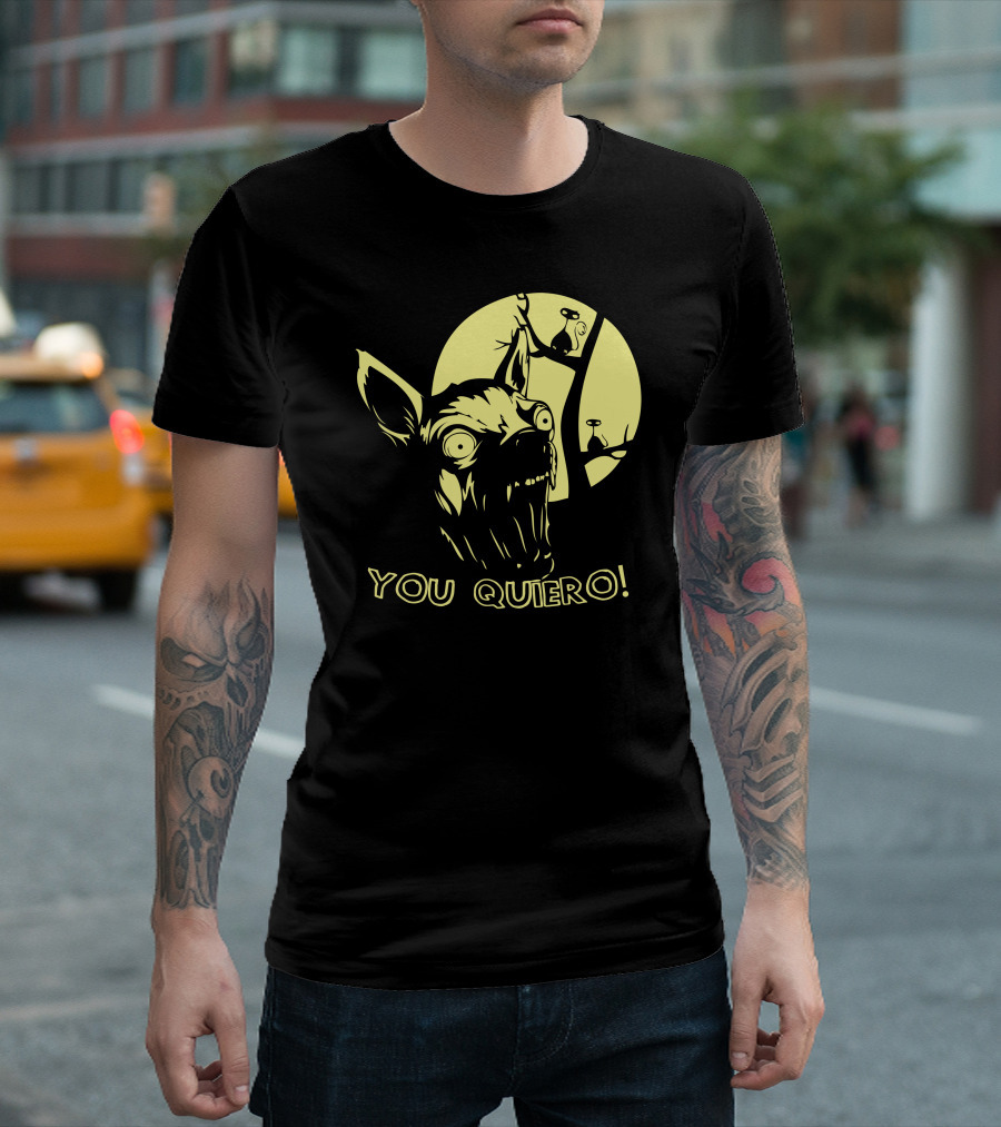 YOU QUIERO Scary Dog Moon Scene T-Shirt