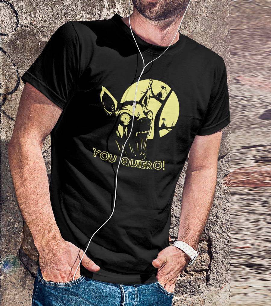 YOU QUIERO Scary Dog Moon Scene T-Shirt