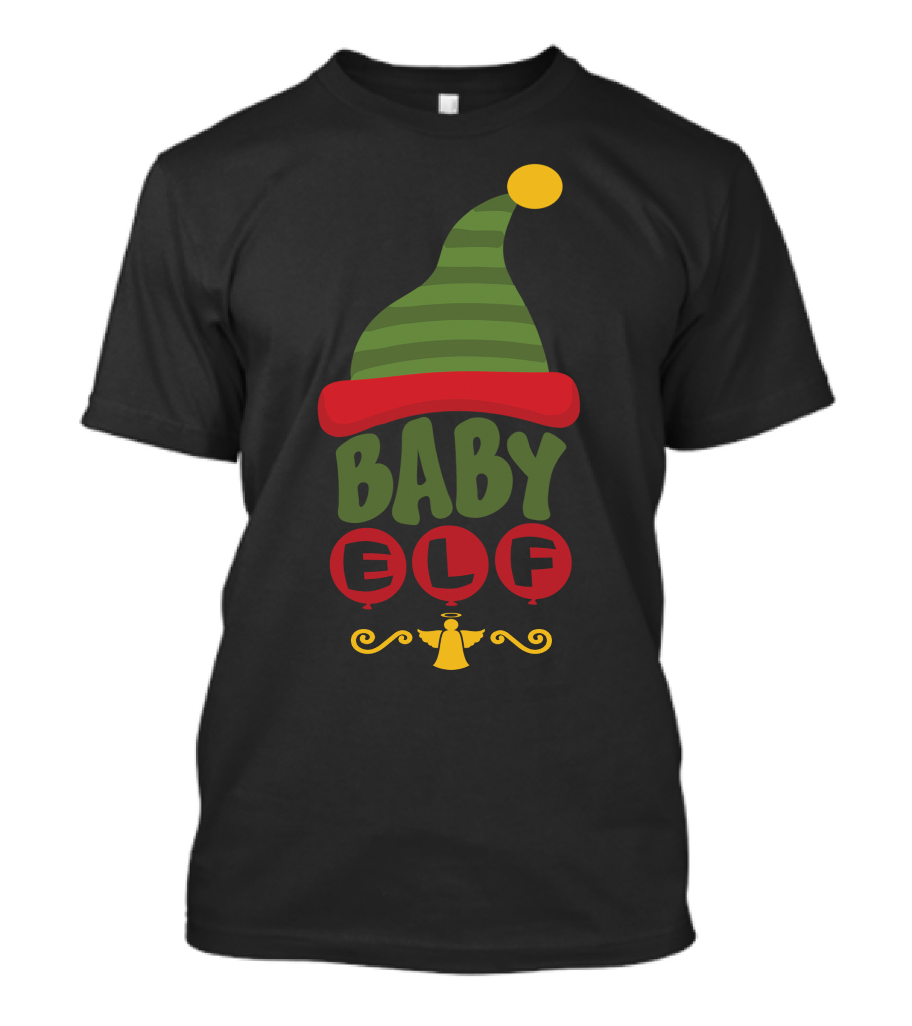 Baby Elf Christmas Hat And Bell T-Shirt