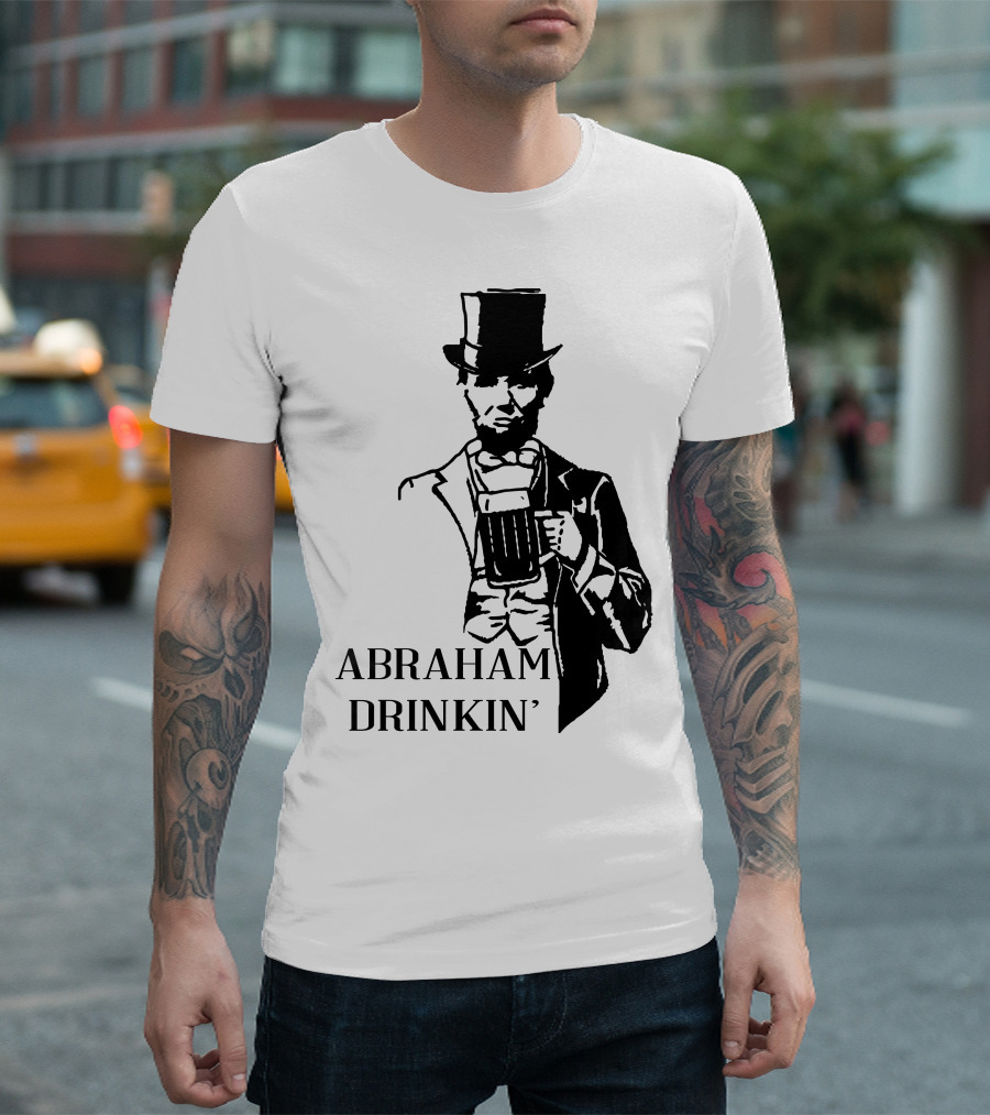 Abraham Drinkin' Top Hat Beer Mug President T-Shirt