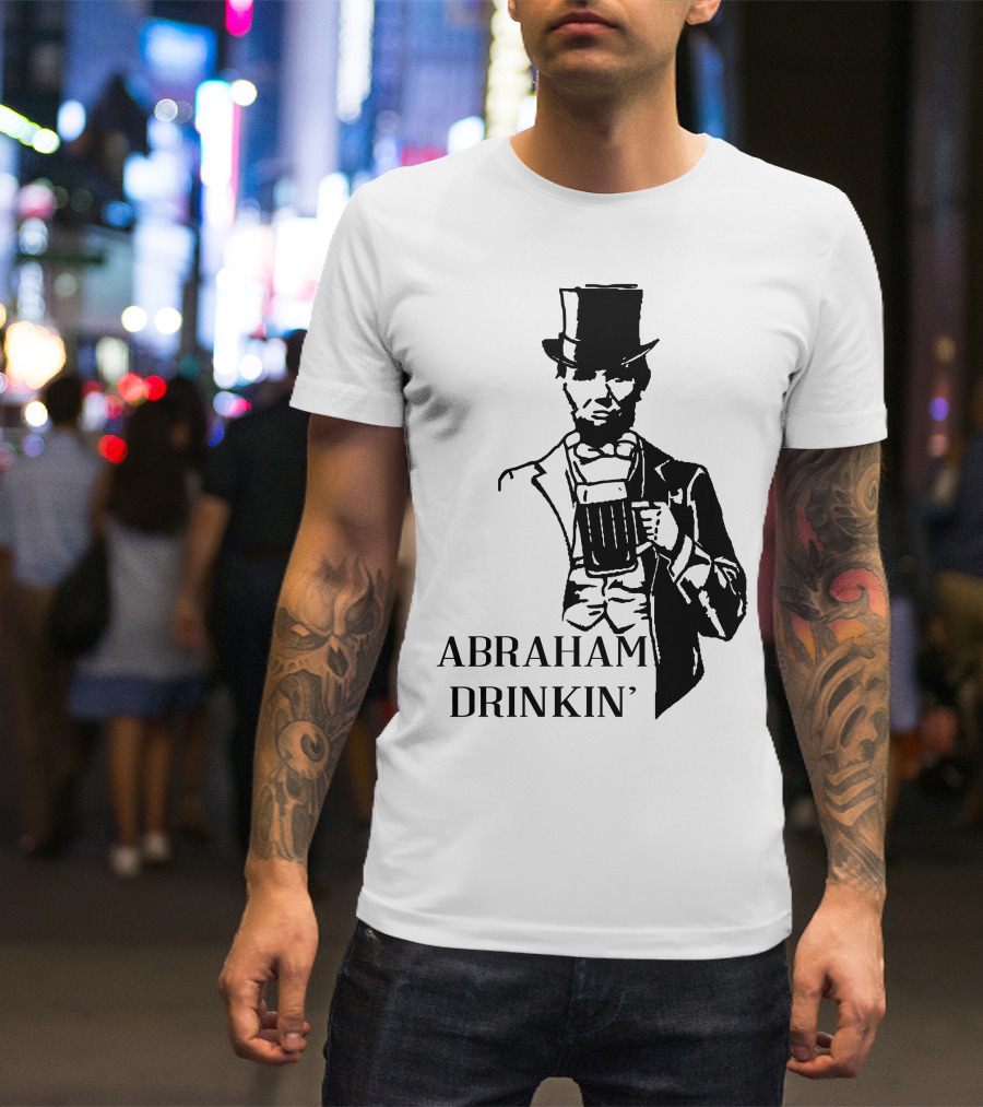 Abraham Drinkin' Top Hat Beer Mug President T-Shirt