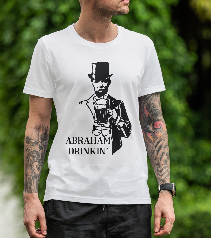 Abraham Drinkin' Top Hat Beer Mug President T-Shirt