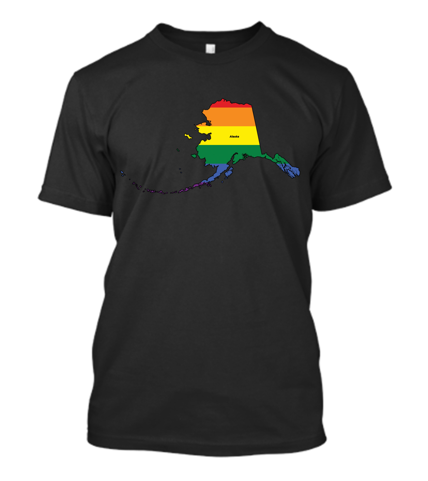 Alaska Map Rainbow Flag T-Shirt