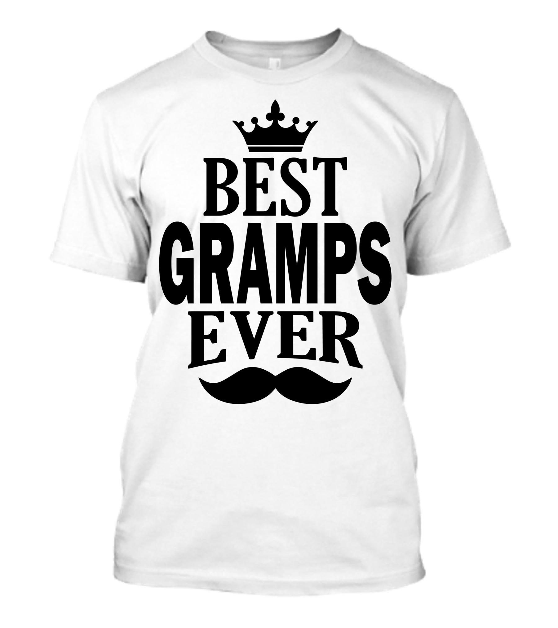 Best Gramps Ever Crown Mustache T-Shirt
