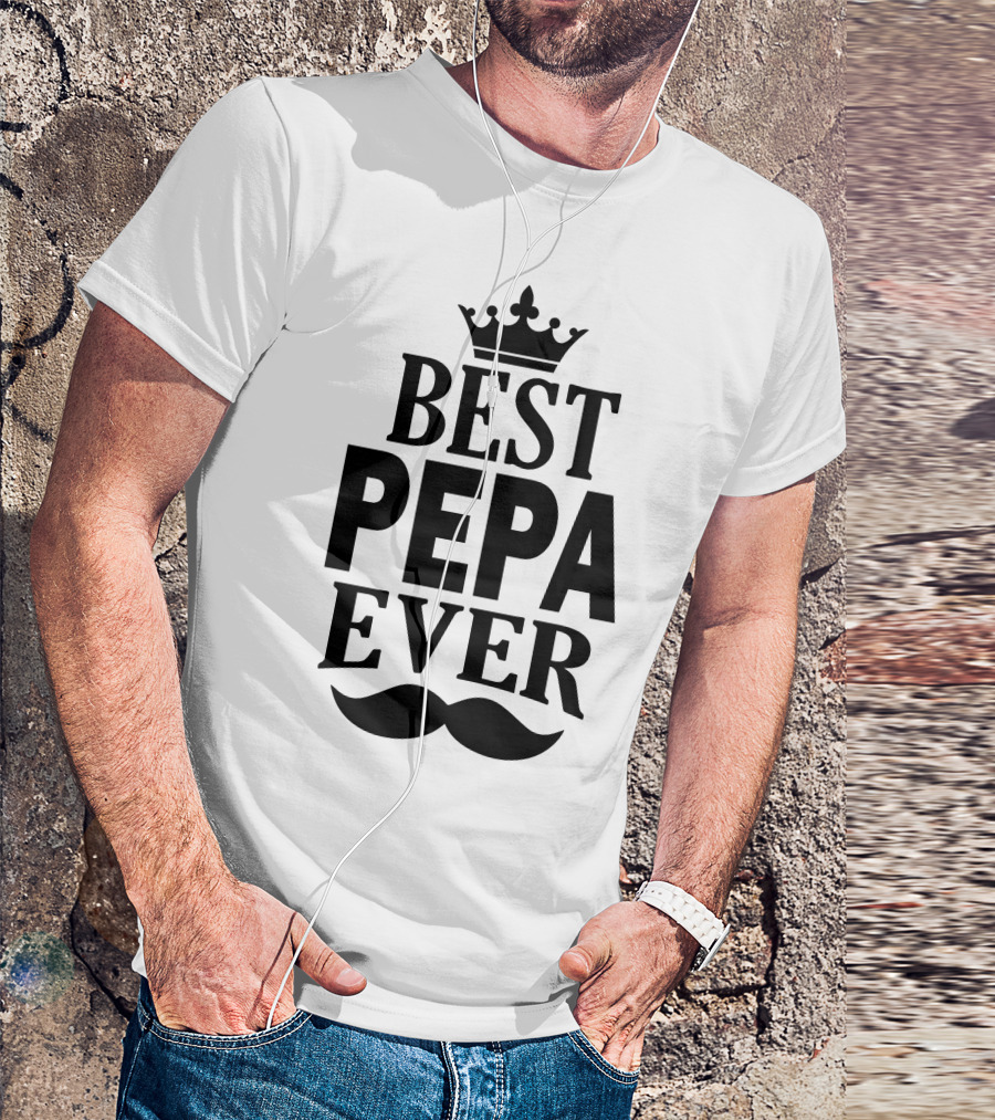 Best Pepa Ever Crown Mustache T-Shirt