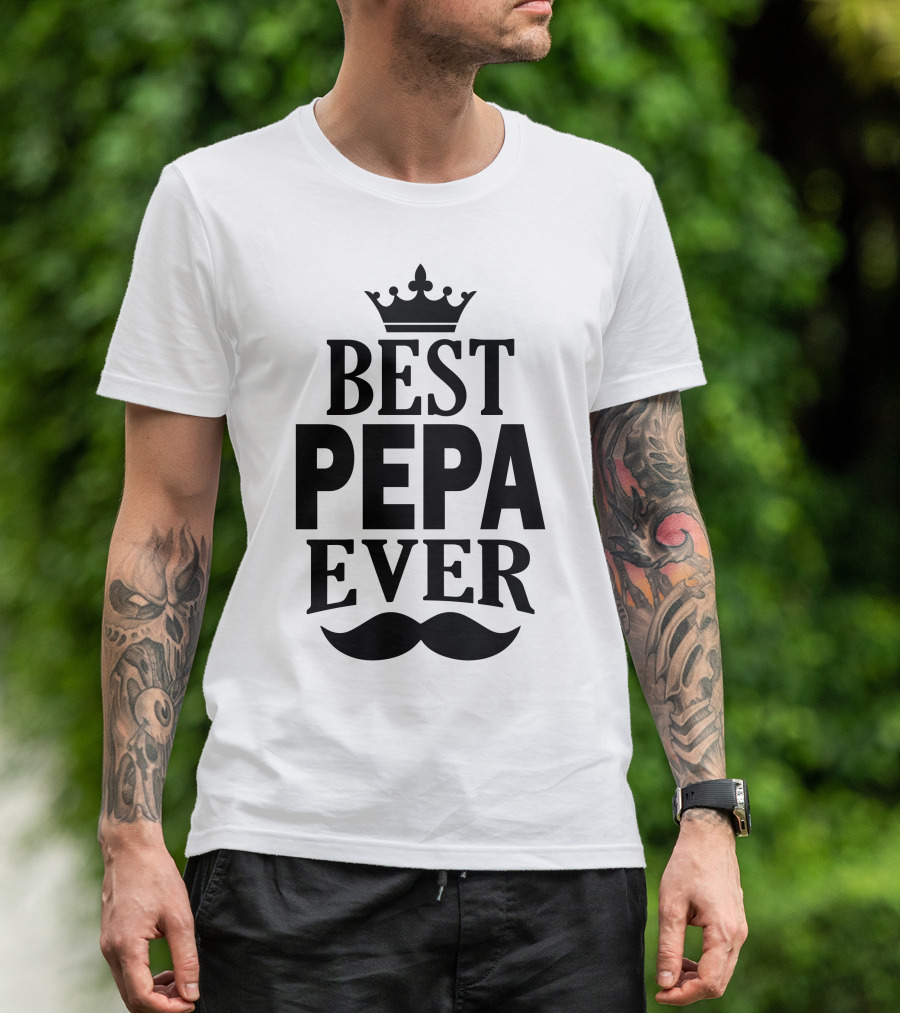 Best Pepa Ever Crown Mustache T-Shirt