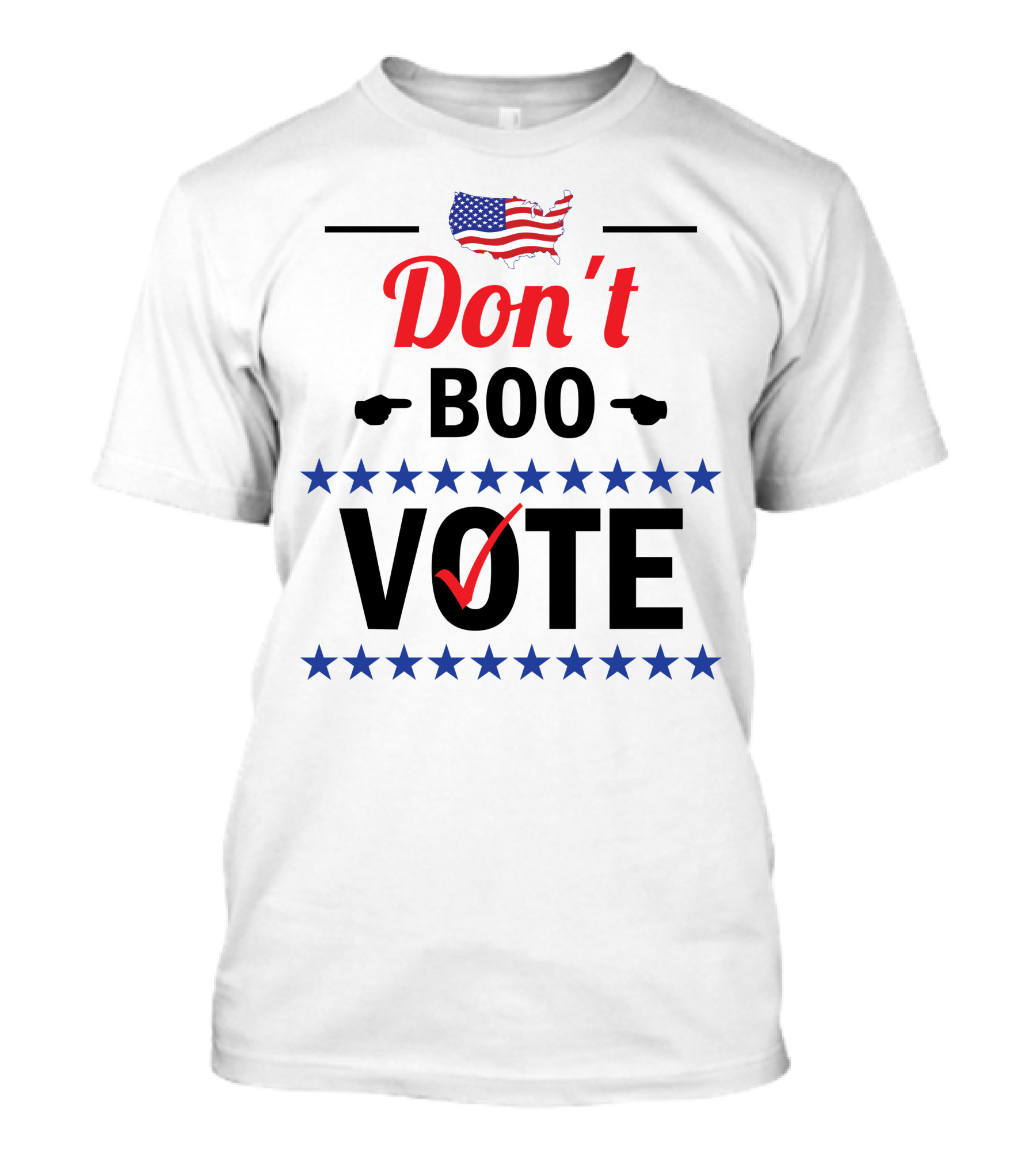 Don't Boo Vote USA Map Stars And Checkmark T-Shirt