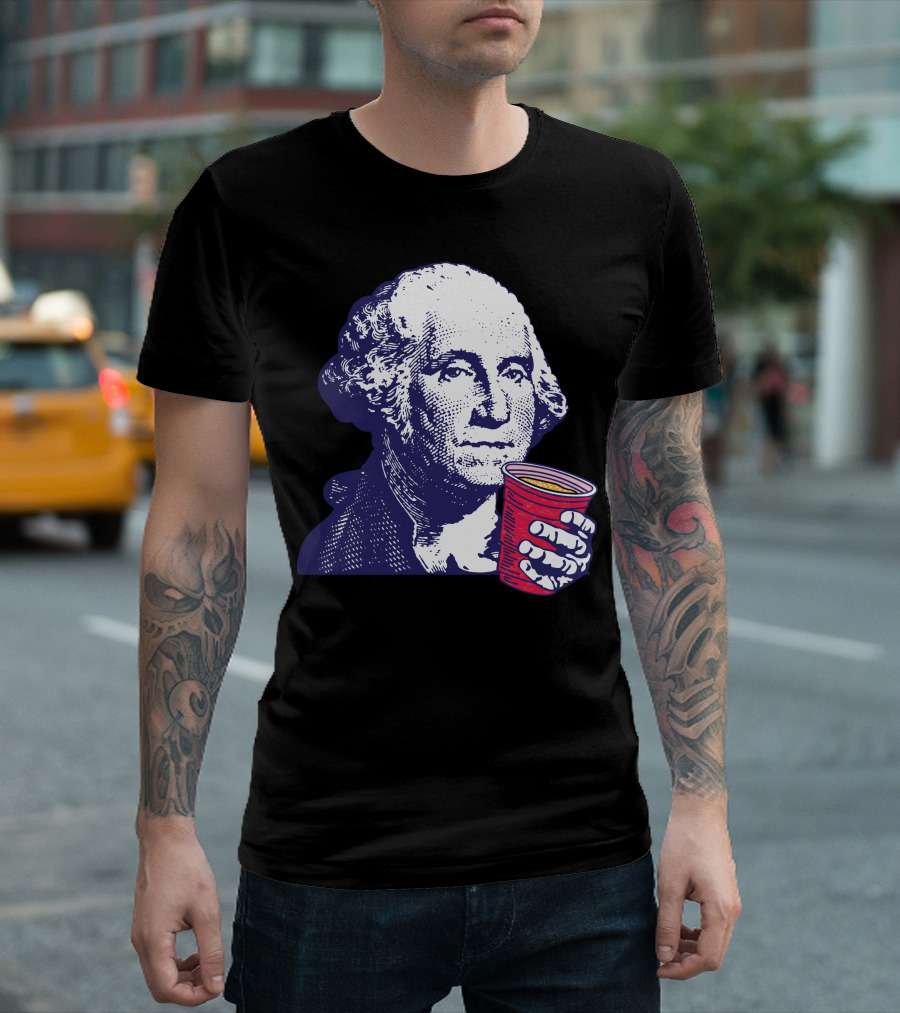 George Washington Red Cup Party 4th Of July T-Shirt