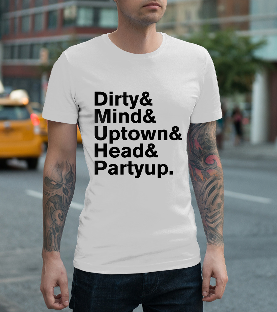 Dirty Mind Uptown Head Partyup Homage to Prince Album Tracks T-Shirt