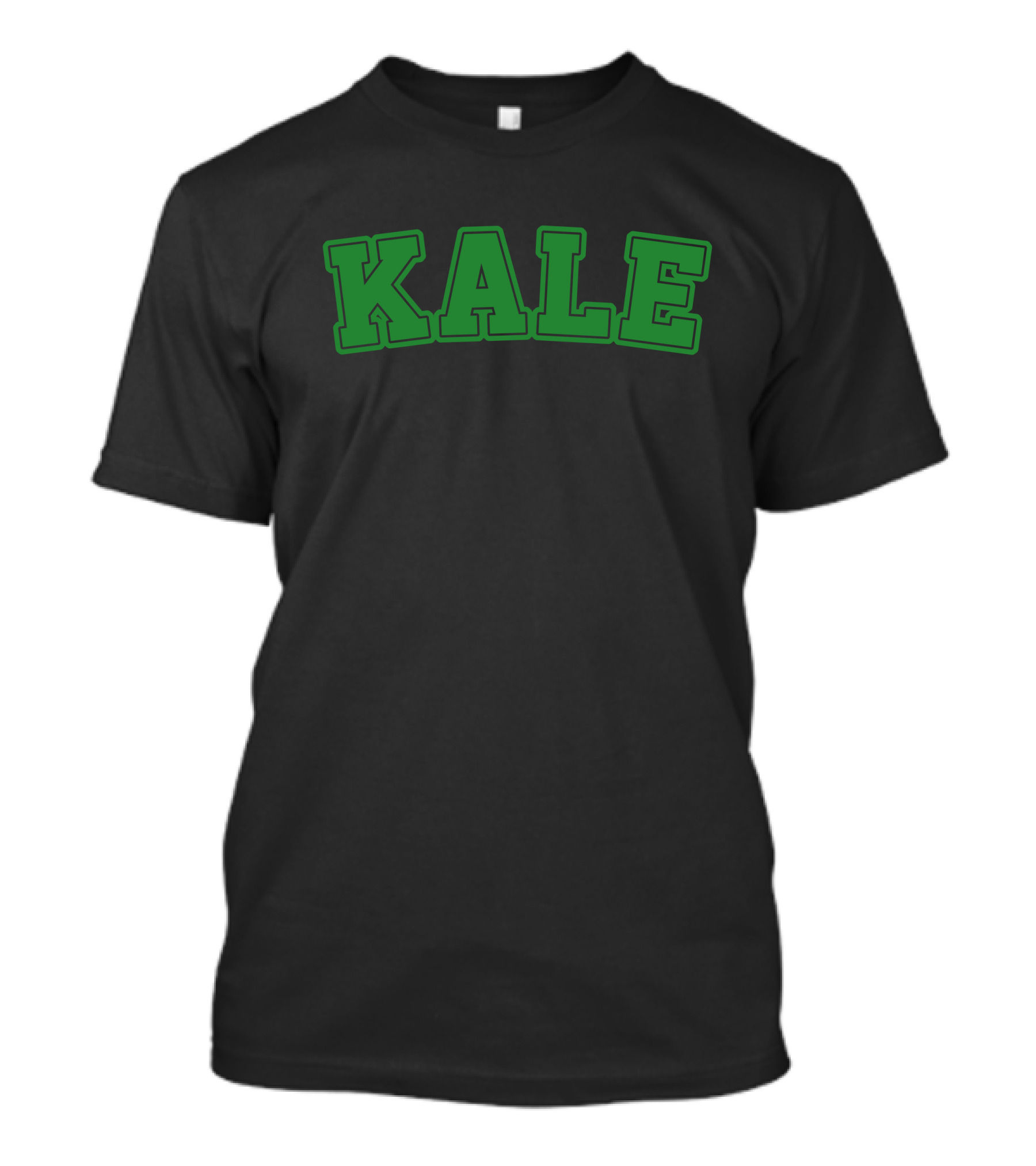 KALE College Style Bold Green Text T-Shirt
