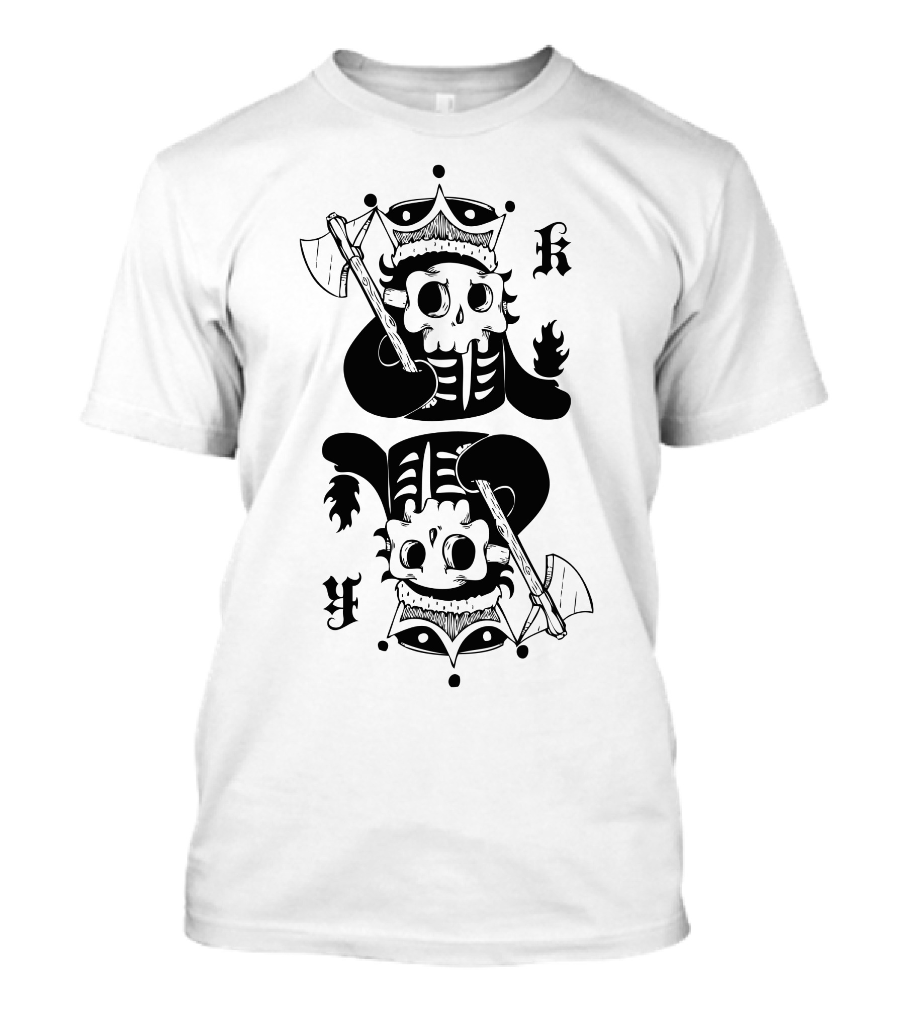All Hail The King Skull Axes Card Symbol K T-Shirt