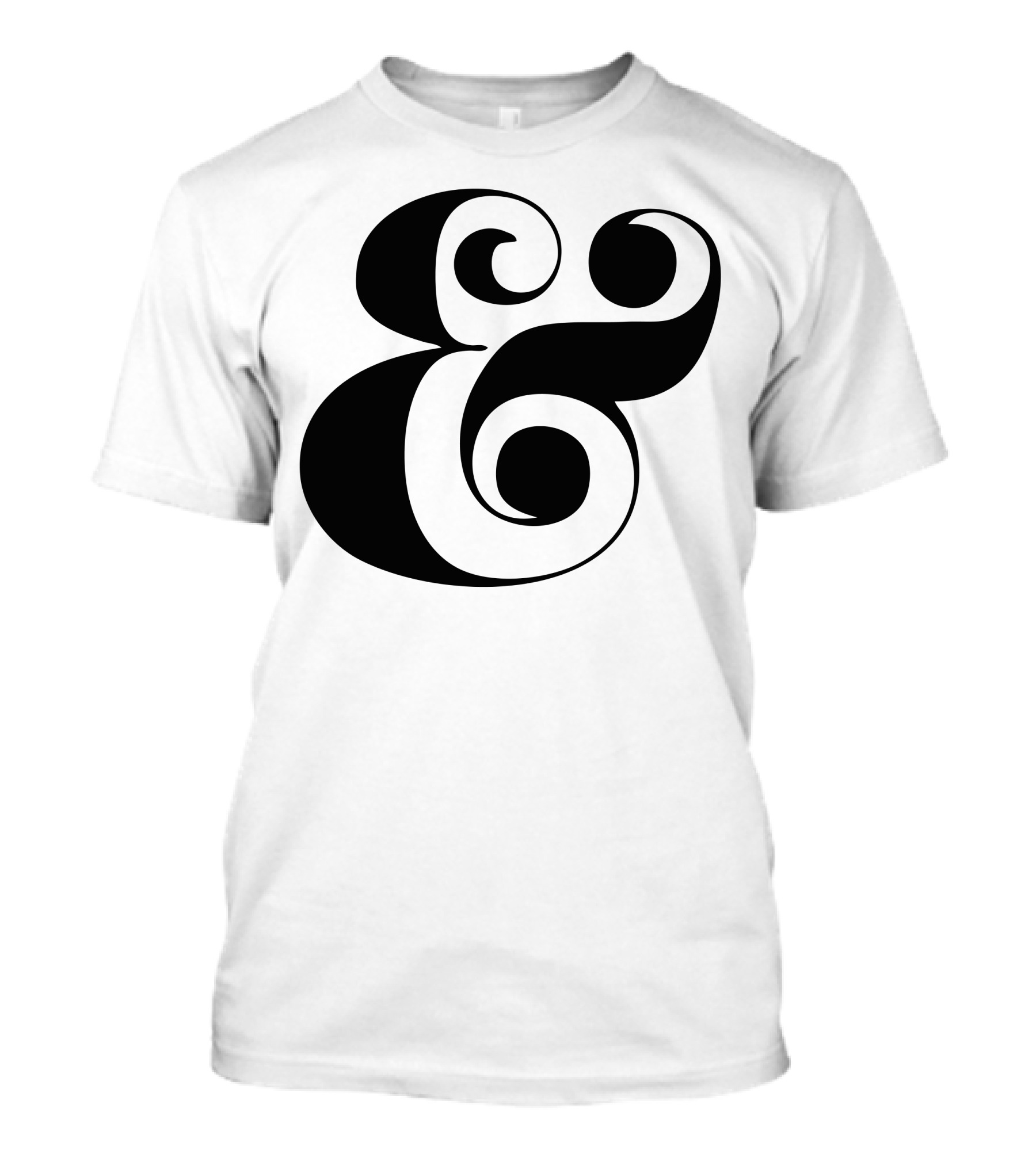 Ampersand Bold Swirl Dark Typography T-Shirt