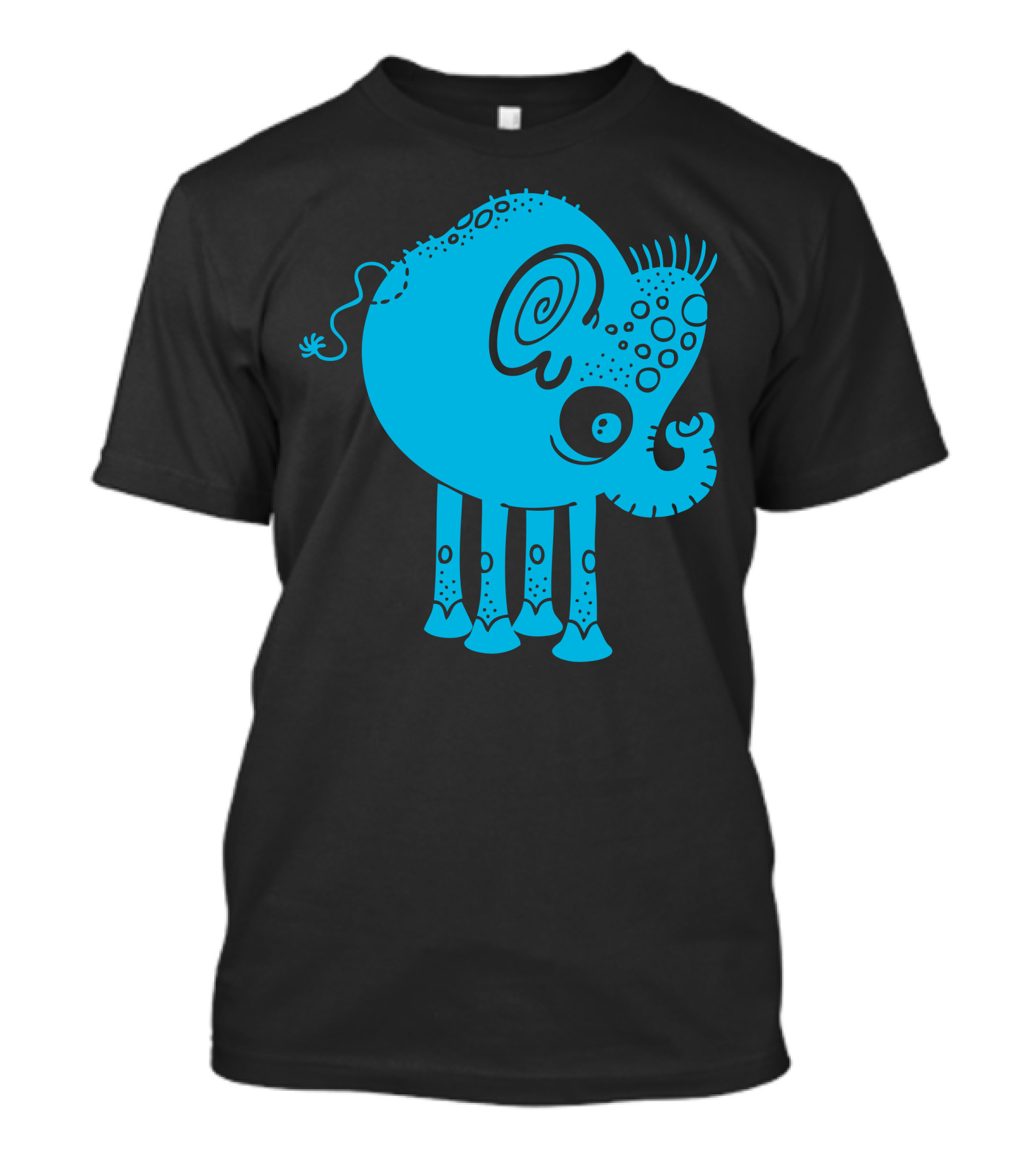 Blued Elephant Whimsical Cartoon T-Shirt