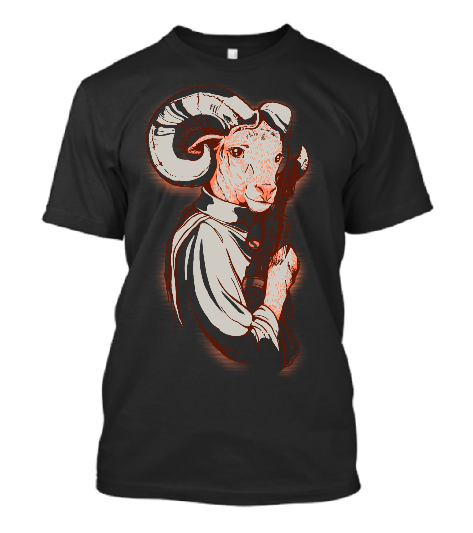 Brain Says Hair Ram Princess Leia Blaster T-Shirt